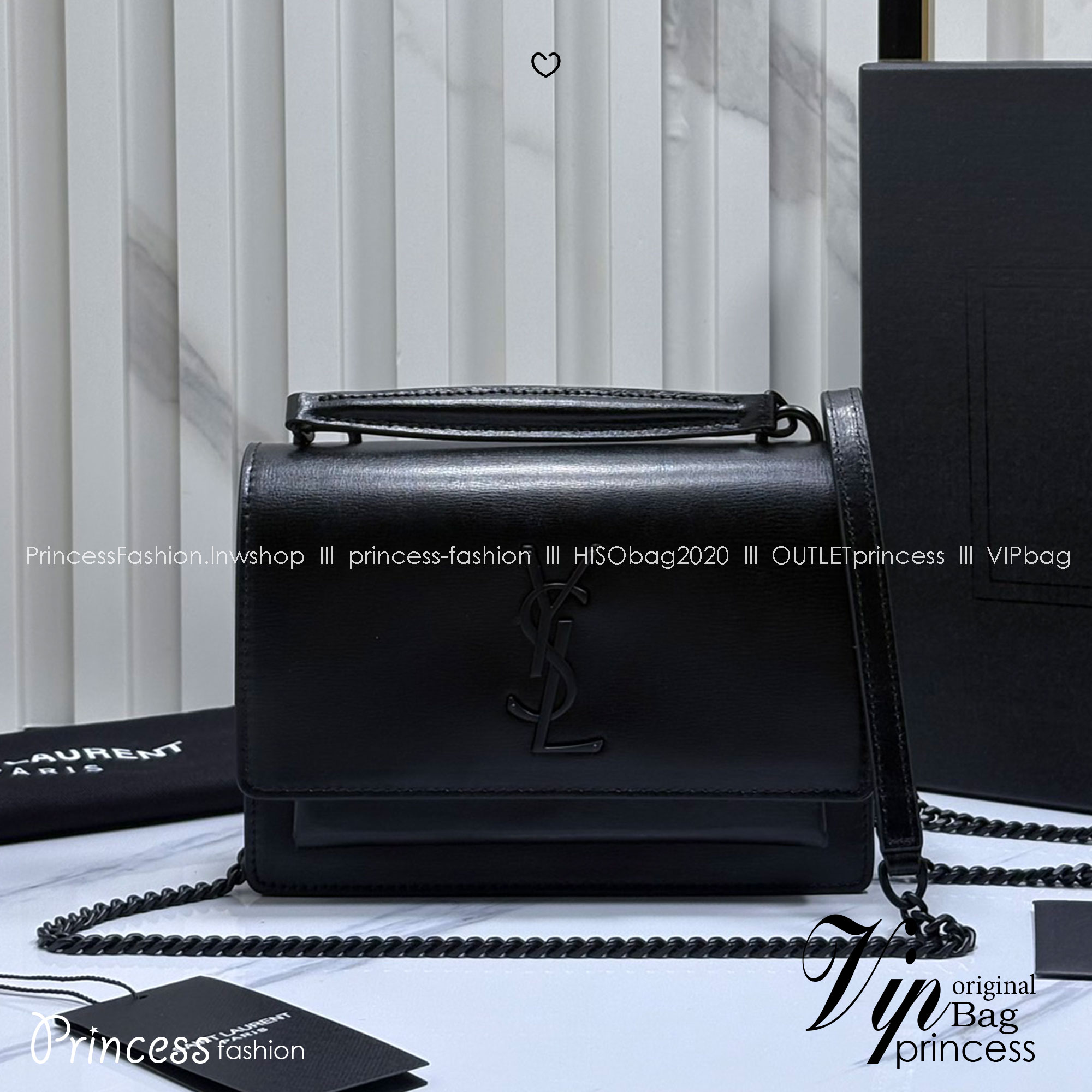 ORI หนังแท้ | YSL Sunset medium in smooth leather กระเป๋าสะพายข้างดีไซน์เรียบหรู โลโก้สวยโดดเด่น ไอเท็มขึ้นแท่น the best seller!!