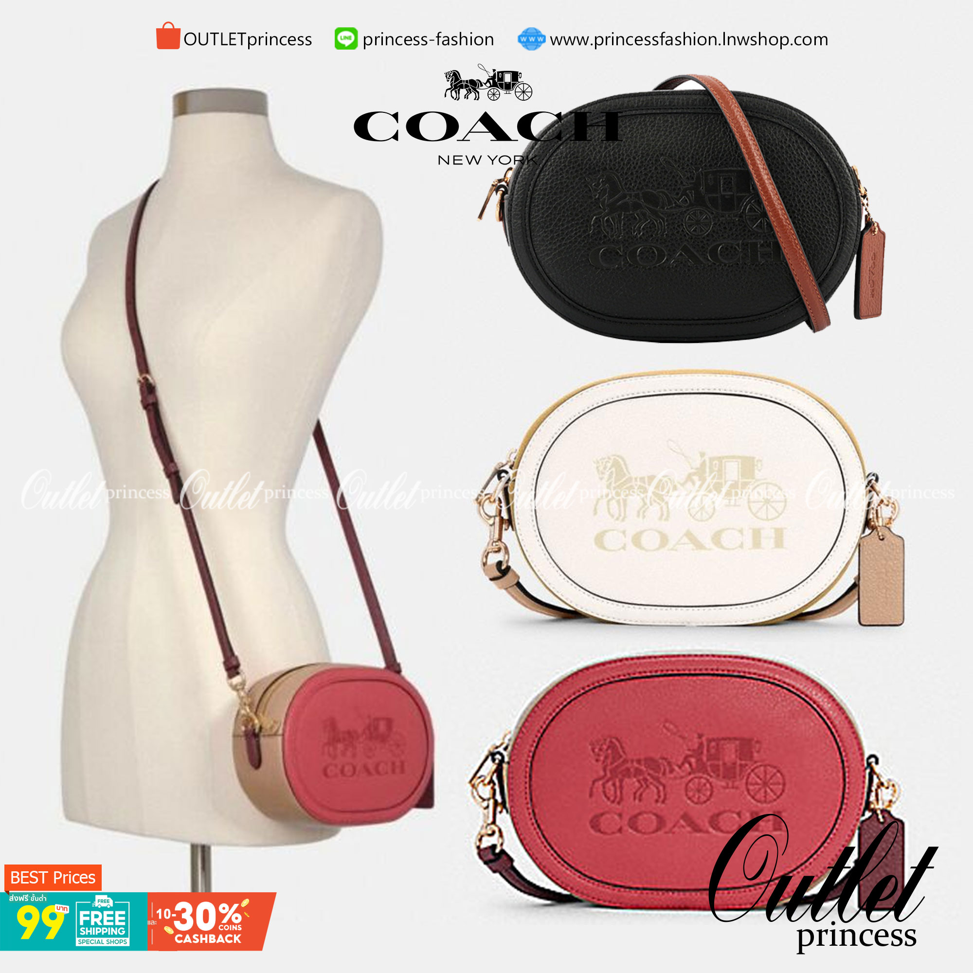 COACH CAMERA BAG IN COLORBLOCK WITH HORSE AND CARRIAGE (COACH C4164) กระเป๋าที่ดีไซน์ออกมาในทรงสะพายไหล่และทรง Camera คาดว่าเป็นรุ่นที่สาว ๆ เห็นแล้วจะต้องสะดุดตาเป็นพิเศษกับดีไซน์อันโดดเด่นที่ดูมีสไตล์ ไม่ว่าจะเป็นในวันสบาย ๆ หรือวันพิเศษก็สามารถนำไปมิกซ