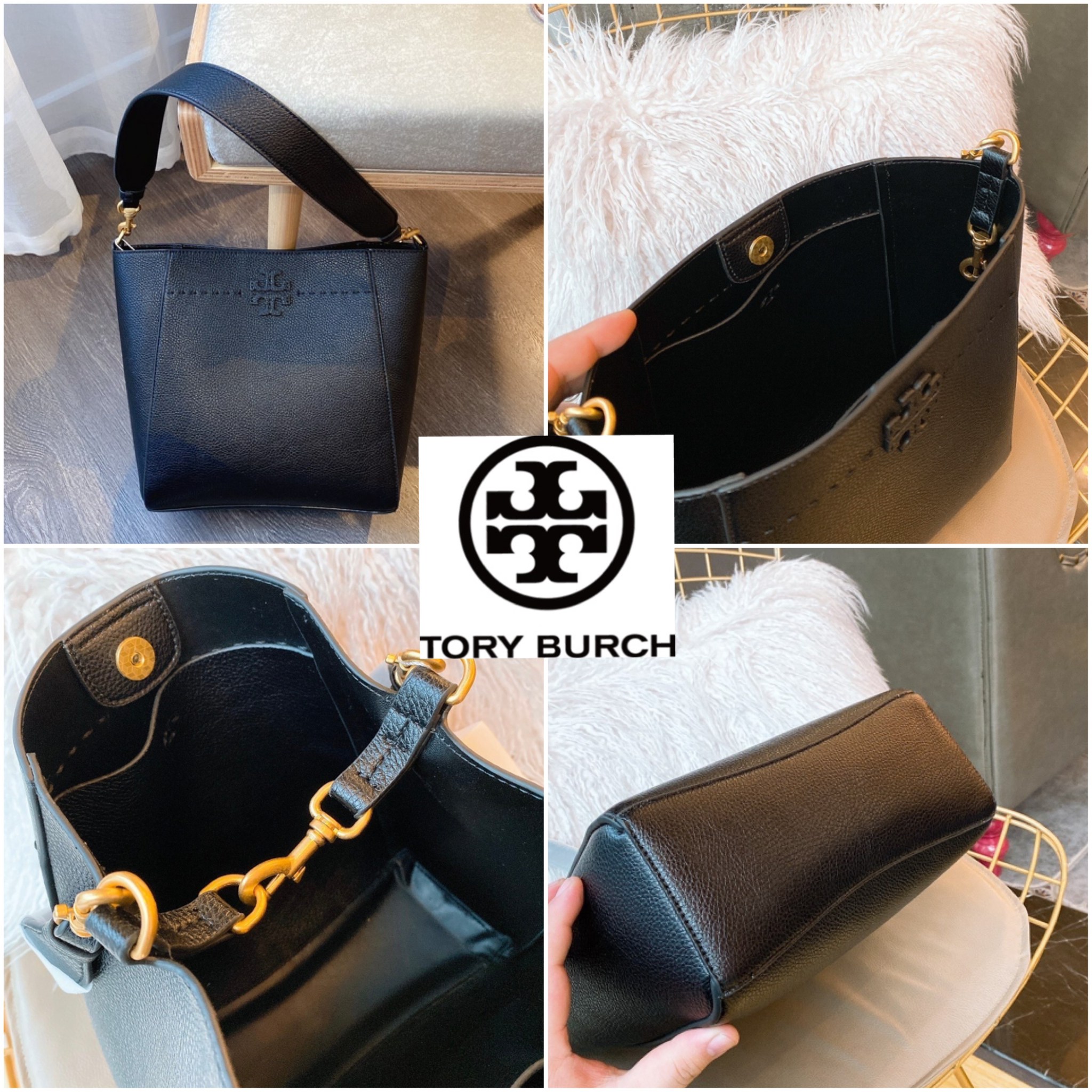 ของแท้ 💯% TORY BURCH MCGRAW MINI BUCKET BAG กระเป๋าสะพาย *วัสดุหนังวัวแท้ หนังนุ่ม หนังหอม น้ำหนักเบามากกก!! หนังลื่น นิ่มสวยมากๆ