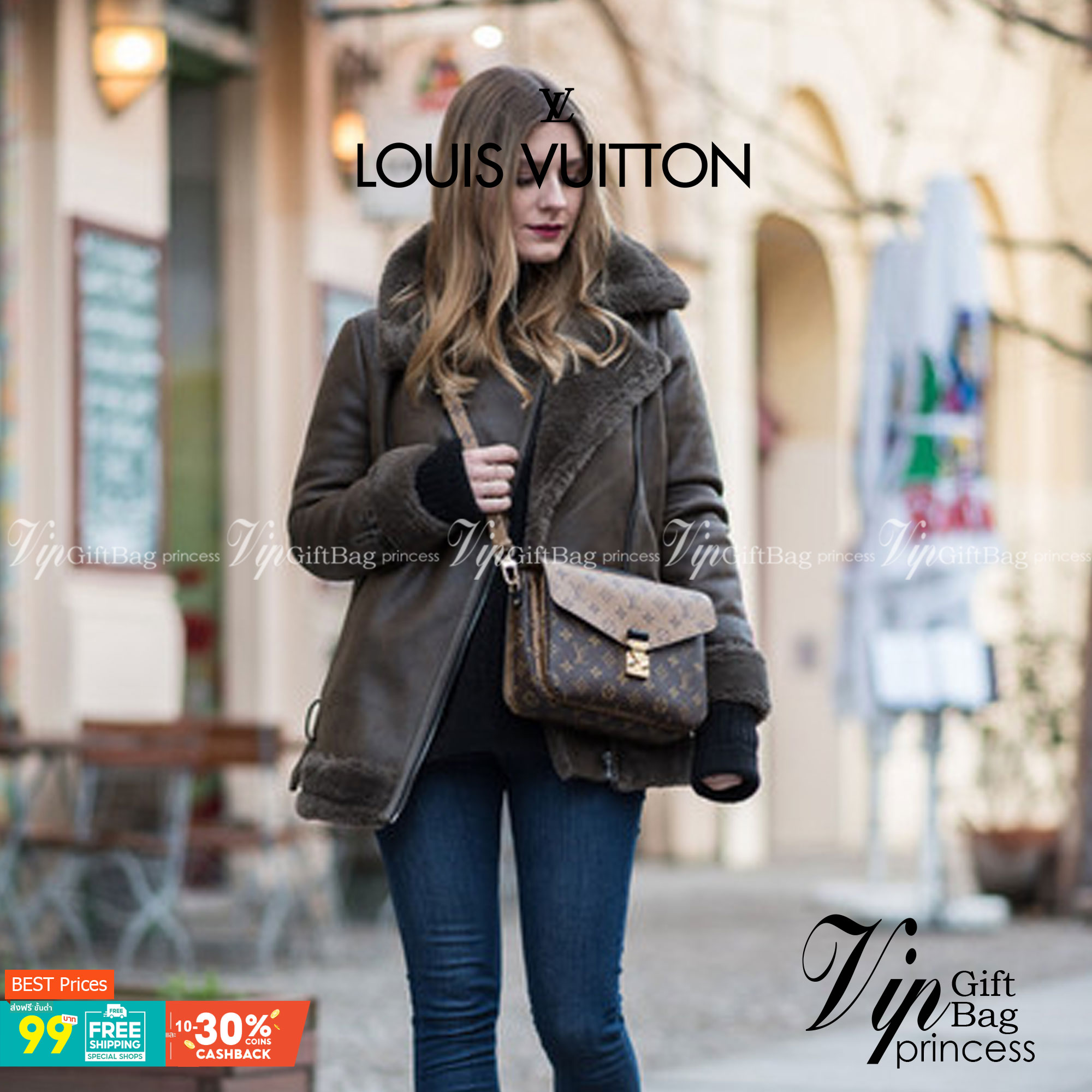 หนังแท้ LOUIS VUITTON POCHETTE MÉTIS พร้อมส่งที่ไทย 2Colors MONOGRAM REVERSE