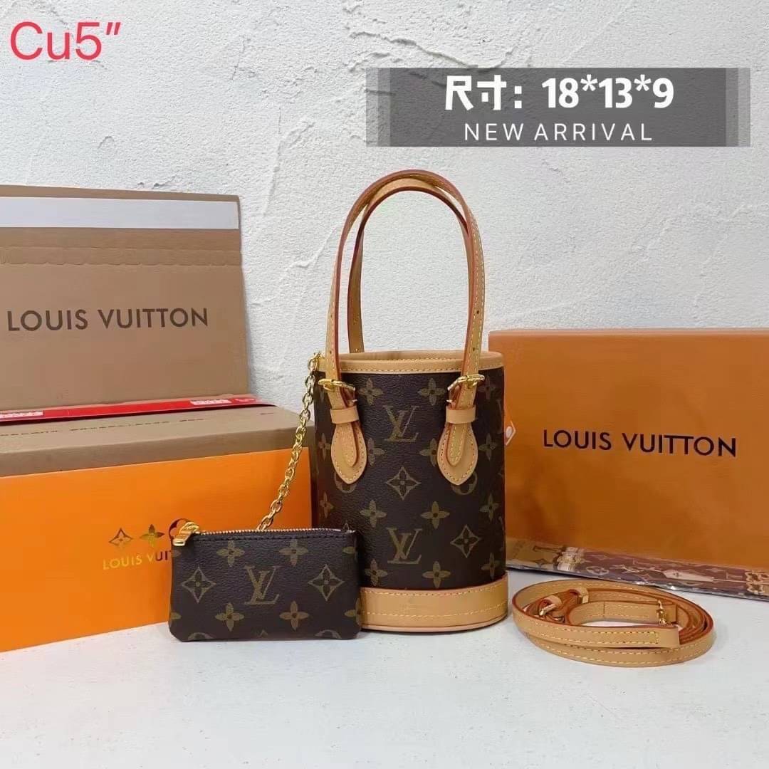 LV Bucket Vintage Bag 5" กระเป๋าสะพายทรงบัคเก็ตวินเทจขนาดเล็กน่ารัก พร้อมใบเล็ก สวยหรู ดูผู้ดี