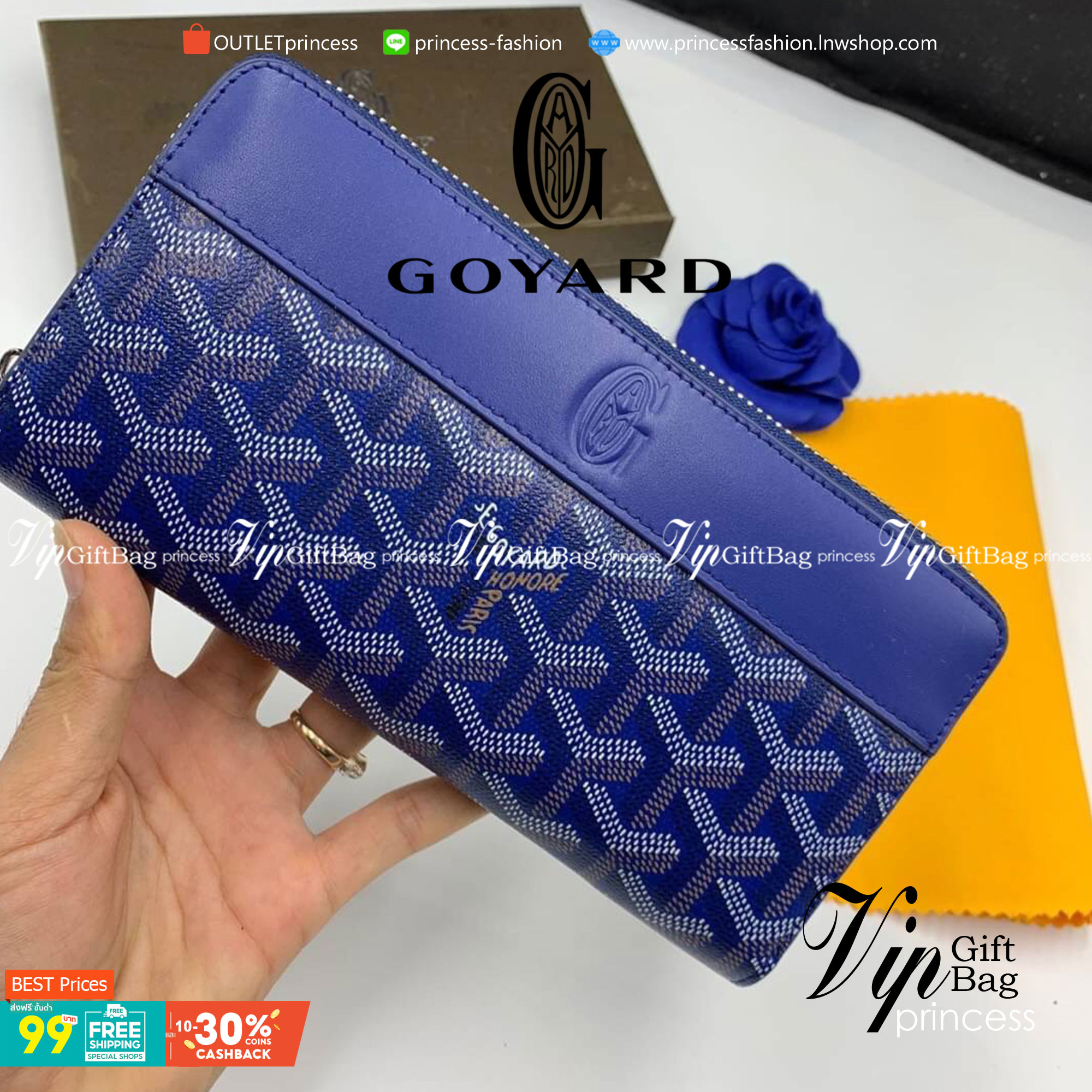 VIP GIFT 】GOYARD round zipper Matignon Long Wallet กระเป๋าสตางค์ซิปรอบใบยาว พร้อมส่ง 6 สี เหมาะกับการใช้งานทุกรูปแบบ นอกจากเพิ่มความมั่นใจแล้ว ยังทำให้ชีวิตของเราง่ายขึ้นอีกด้วย โดยการเปิดปิดแบบซิปรอบ สามารถใส่ธนบัตร เหรียญ บัตรต่างๆได้หลายใบเลยทีเดียว ขน