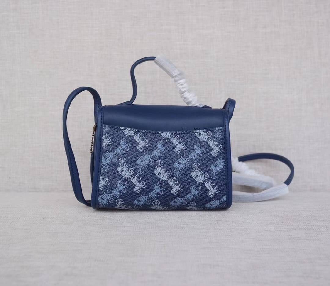 COACH Turnlock Top Handle With Horse And Carriage Print COACH Lady กระเป๋าสะพาย FM1981-144