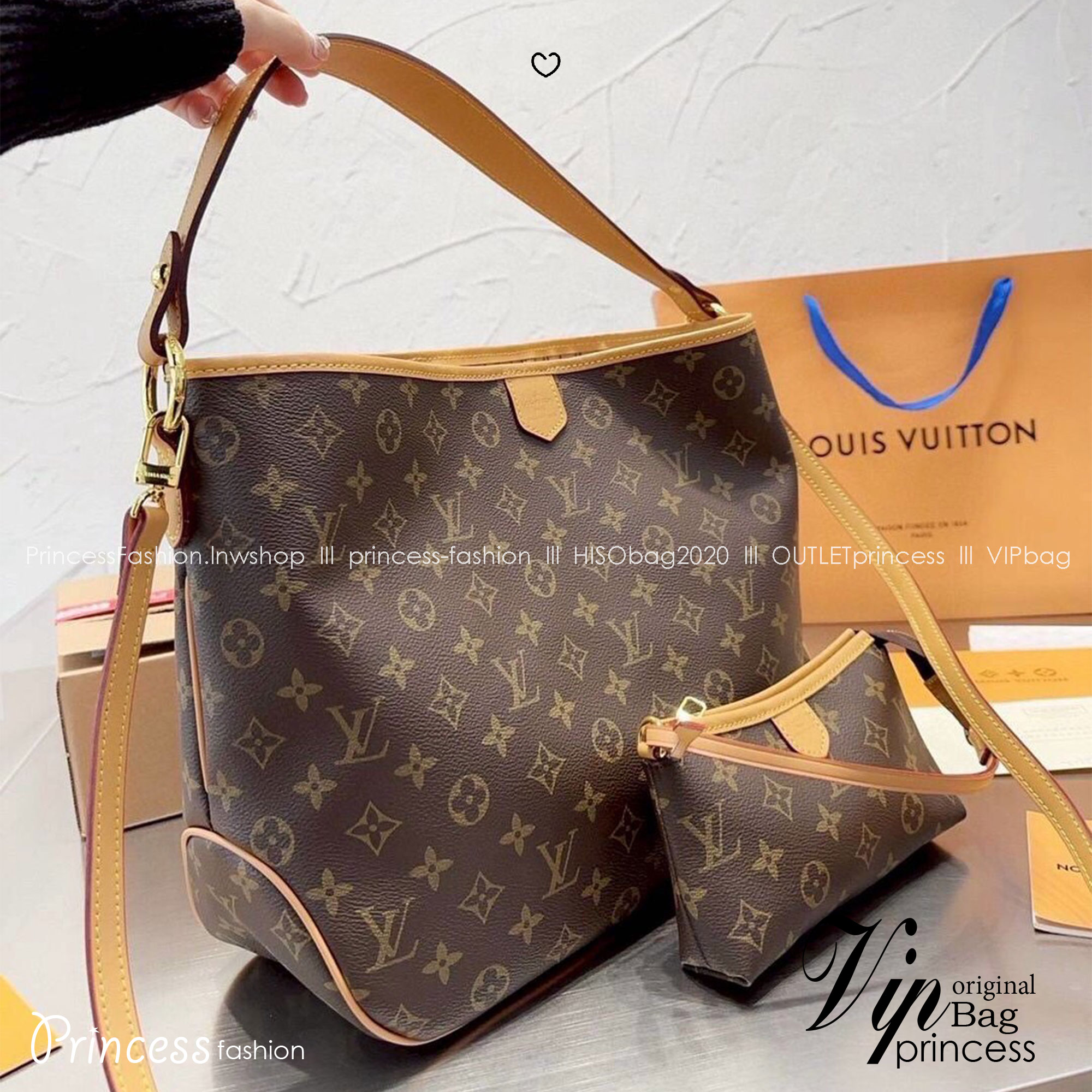 LV Delight Tote Bag กระเป๋าทรงโท้ทใบใหญ่ ขนาดจุได้แบบล้นๆ มาพร้อมใบเล็กเข้าเซ็ทพิเศษที่สุด!! สมใจใครที่มองหากระเป๋าใบโปรด