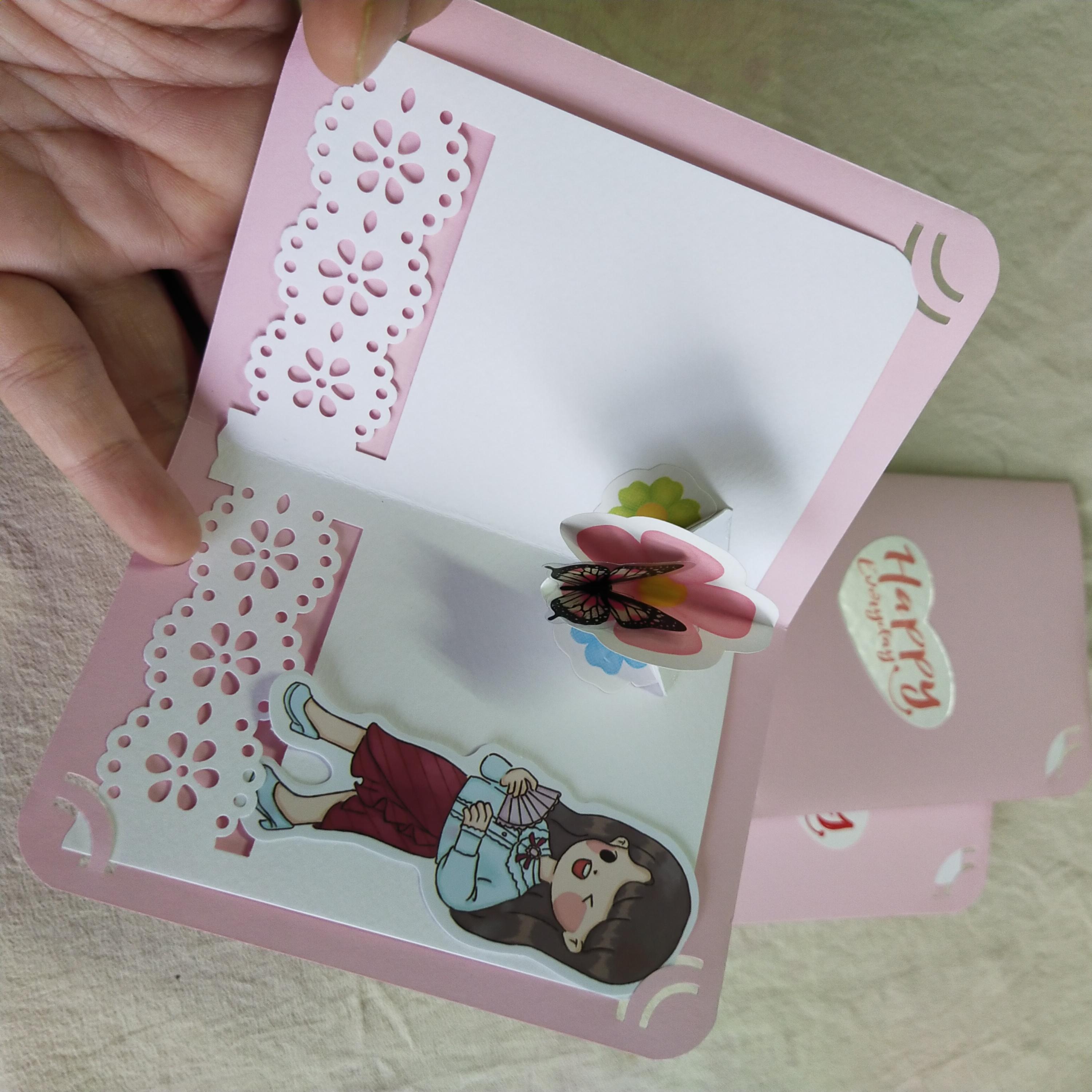 การ์ดป๊อปอัพ การ์ตูน ญ / ช