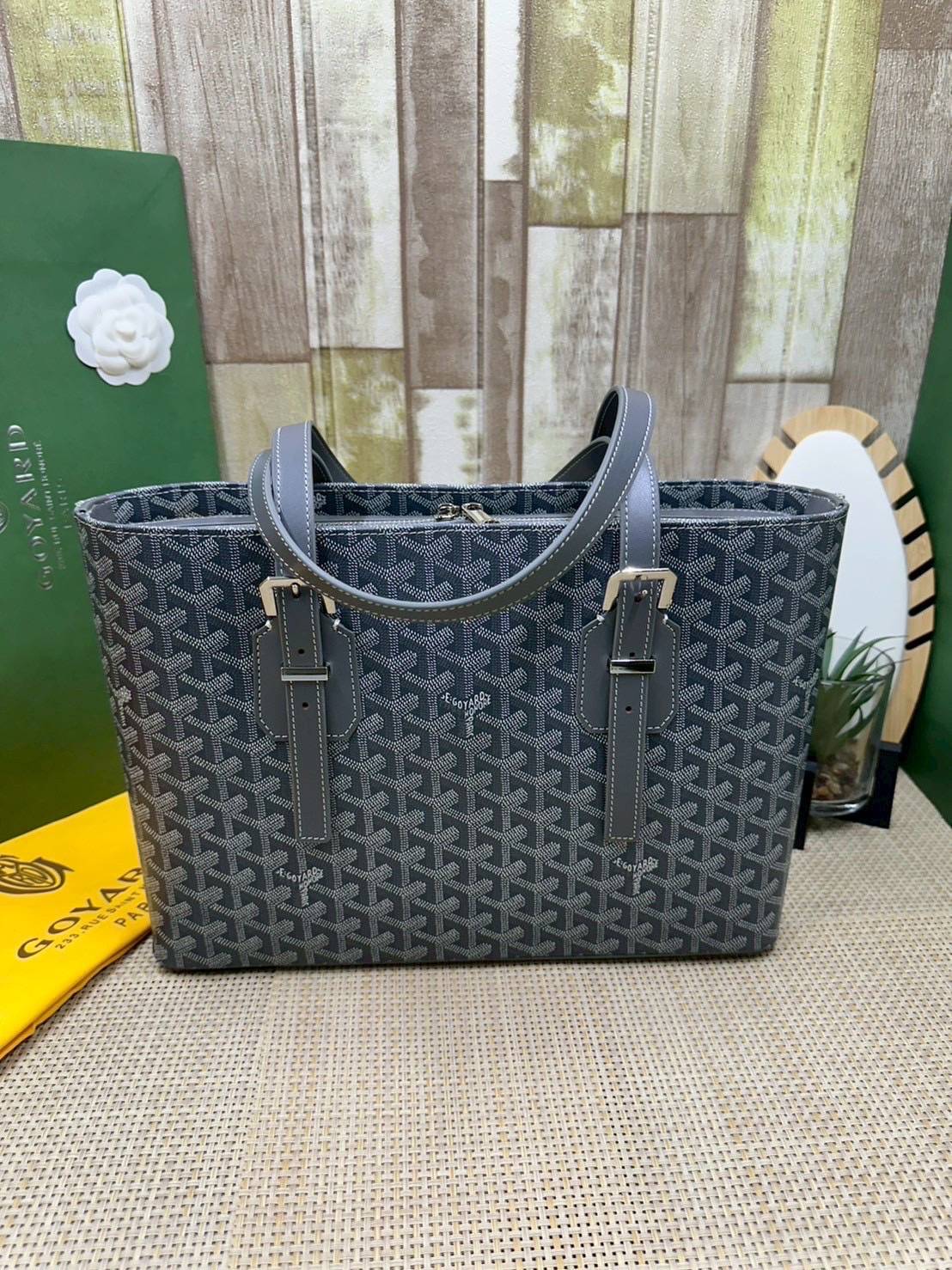 7 สี ORI หนังแท้ | GOYARD Goyardine Sac Marie Galante 35cm / Goyard Tote Bag กระเป๋าสะพายทรงโท้ท พร้อมหูจับใช้งานง่าย ภายในโล่งกว้าง หรูหราลงตัว