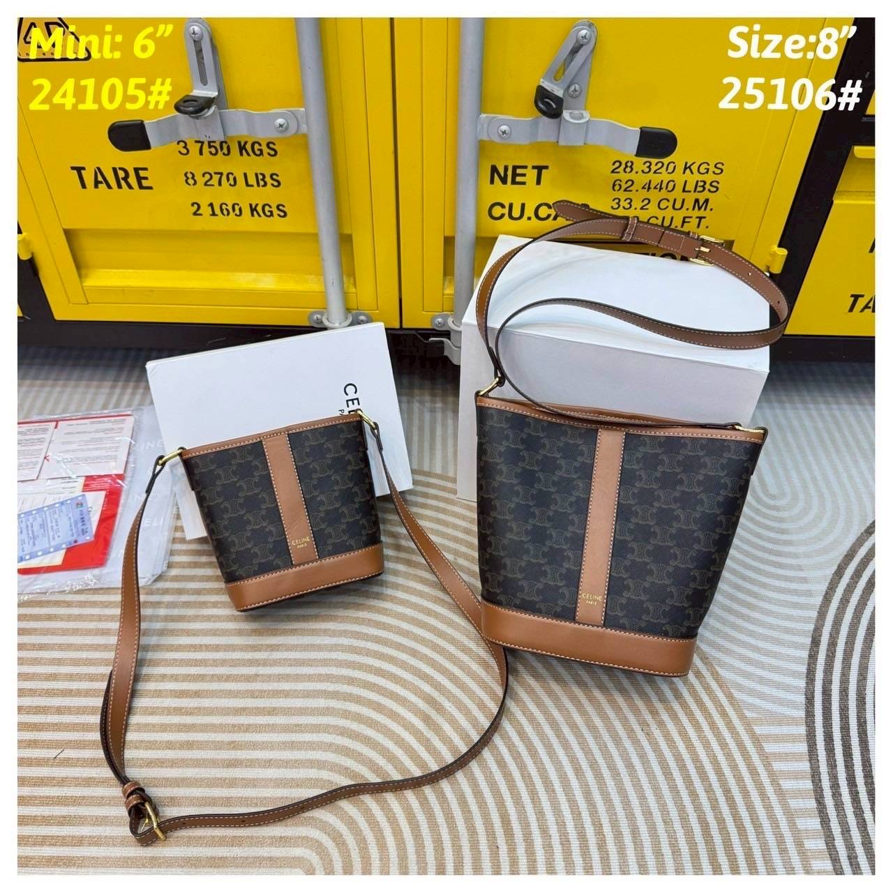 Celine bucket bag in Triomphe canvas and leather / Celine Tote Bag 6" 8" 9.5" กระเป๋าสะพายทรงบัคเก็ต โท้ทรุ่นแรกของแบรนด์ที่ได้รับความนิยมมากที่สุด ควรมีติดตู้ไว้เลย ดีไซน์สวยคลาสสิคไม่มีเอาท์