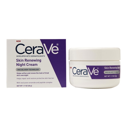 ส่งฟรีลงทะเบียนมีพร้อมส่งค่ะ CeraVe Skin Renewing Night Cream 1.7 oz (48 g)