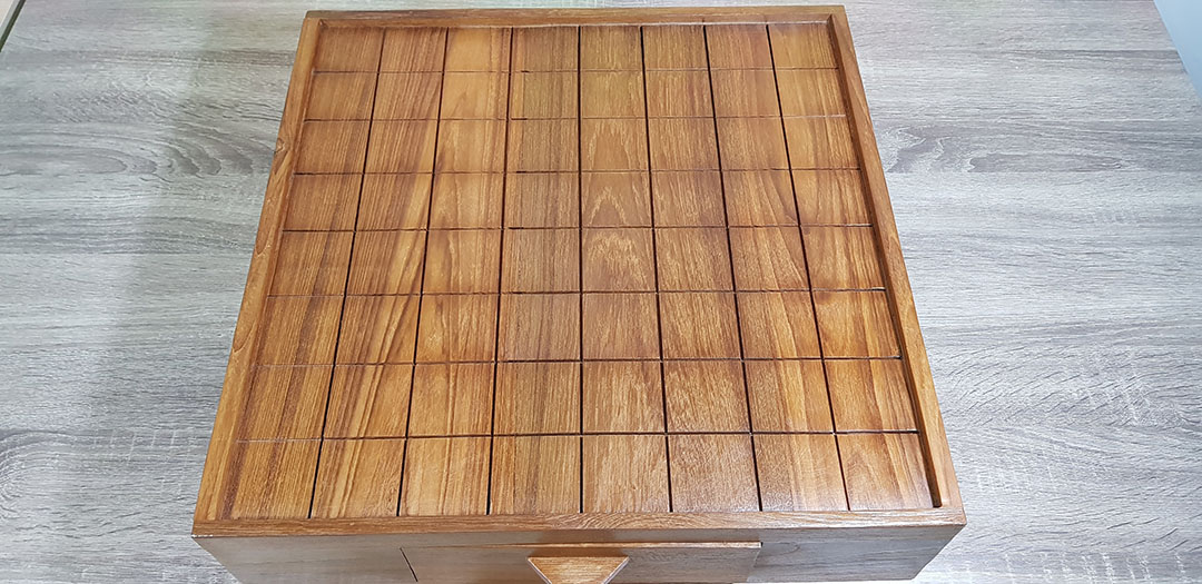 กระดานหมากรุกไทยไม้สักมีลิ้นชัก