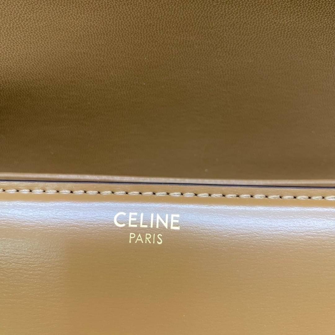 MEDIUM 22cm : CELINE CLASSIQUE TRIOMPHE BAG IN SHINY CALFSKIN / Celine Triomphe Bag / Celine Bag พร้อมส่ง 10 สี เกรดออริ 1:1 กระเป๋าแบรนด์หรูที่ควรมีแห่งปี