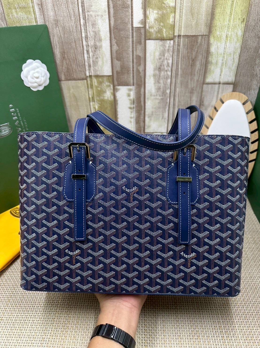 7 สี ORI หนังแท้ | GOYARD Goyardine Sac Marie Galante 35cm / Goyard Tote Bag กระเป๋าสะพายทรงโท้ท พร้อมหูจับใช้งานง่าย ภายในโล่งกว้าง หรูหราลงตัว