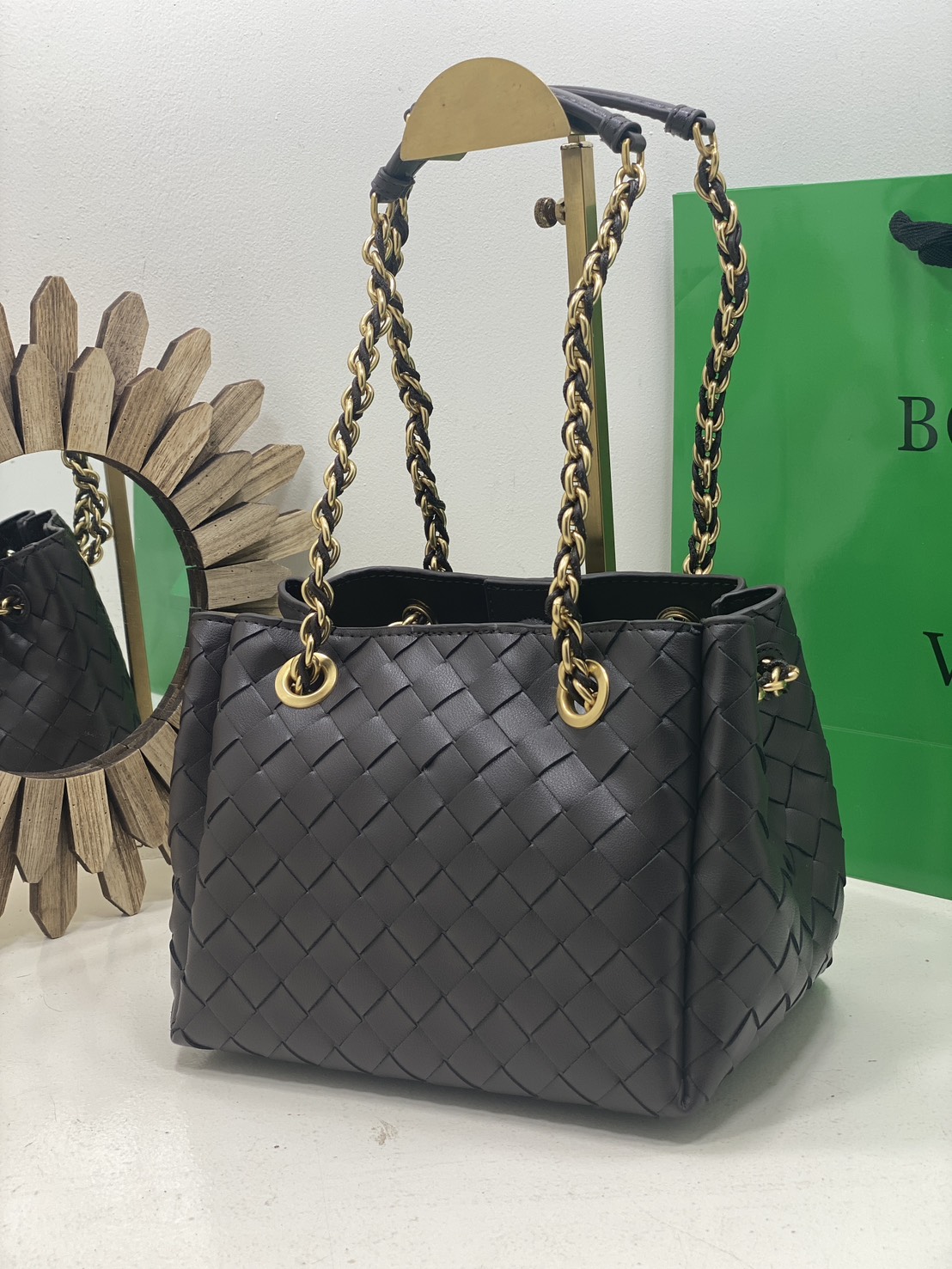 ORI หนังแท้ | Bottega Veneta Parachute Chain small shoulder bag / BV Hobo Bag กระเป๋าสะพายสุดชิค งานสานดีไซน์เรียบหรูโดดเด่น 🤍 เกรดออริจินอล หนังแท้