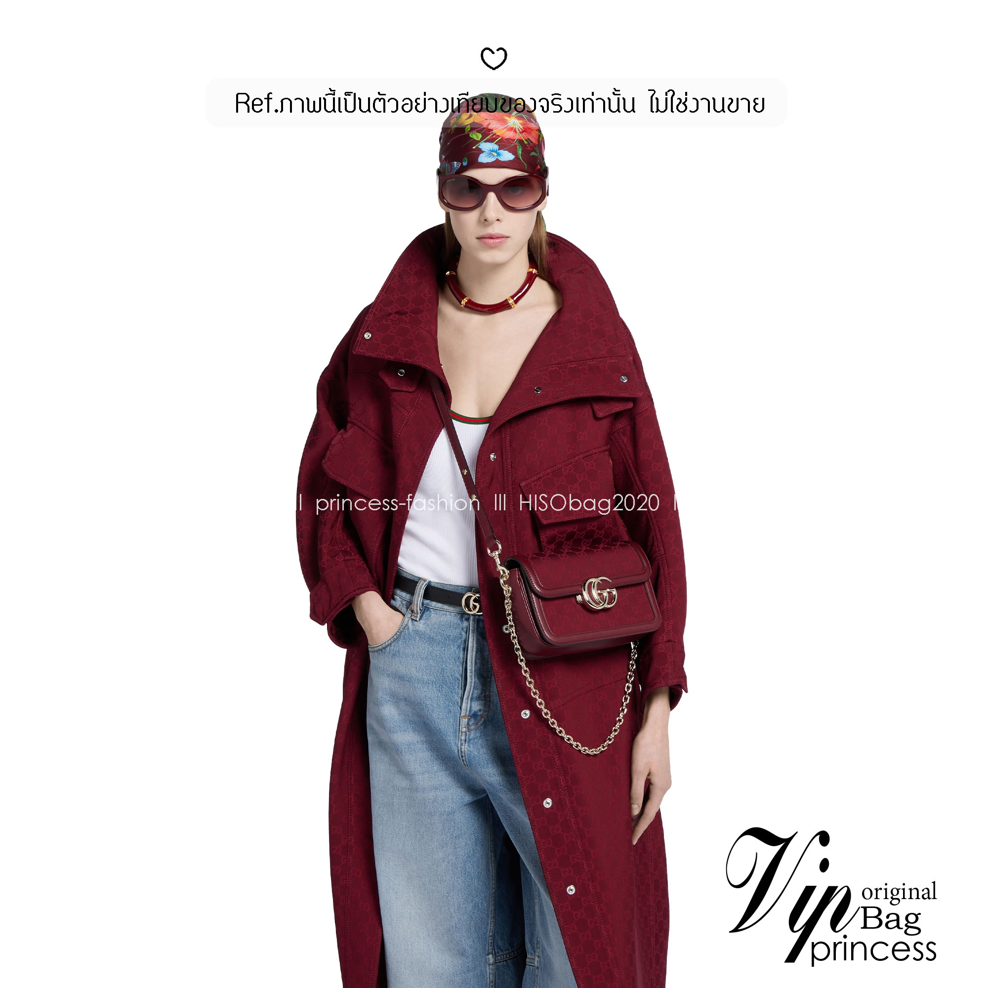 GUCCI Go small shoulder bag กระเป๋าสะพายไหล่ใหม่ล่าสุด พร้อมสาย 2 เส้น สายโซ่และสายหนังถอดได้ ทรงคลาสสิคสวยผู้ดี ตัวกระเป๋าเป็นงานผ้าทอลายโลโก้