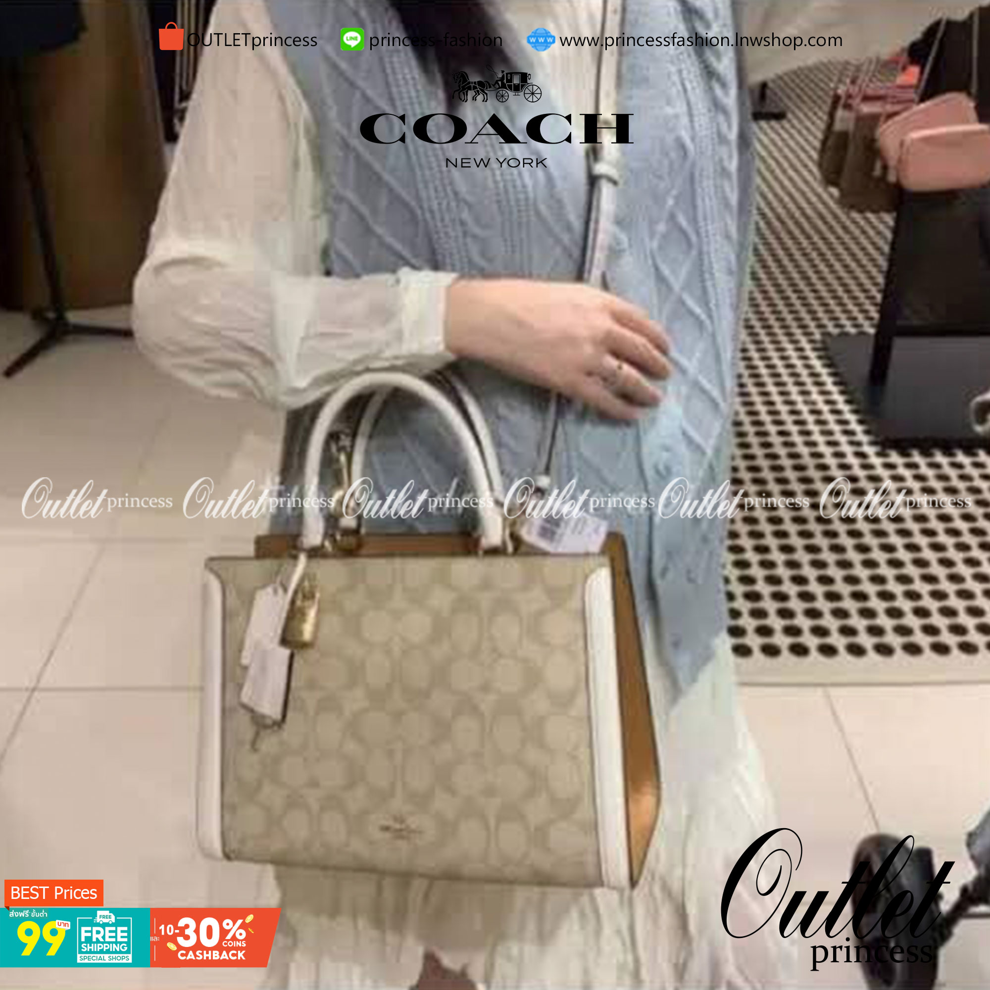 COACH ZOE CARRYALL IN SIGNATURE CANVAS เดอะเบสท์แห่งปี ต้องยกให้พี่คนสวยใบนี้เลย!! รุ่นที่สาวๆตามหา หายากอีกหนึ่ง กระเป๋าถือ/สะพายทรงสวย คลาสสิค ใบใหญ่จุคุ้ม มีดีเทลน่ารักๆที่แม่กุญแจ สามารถล็อคหัวซิปได้ กุญแจซ่อนในพวงหนังห้อยก็น่ารักไปอีก ภายในโล่งกว้าง 