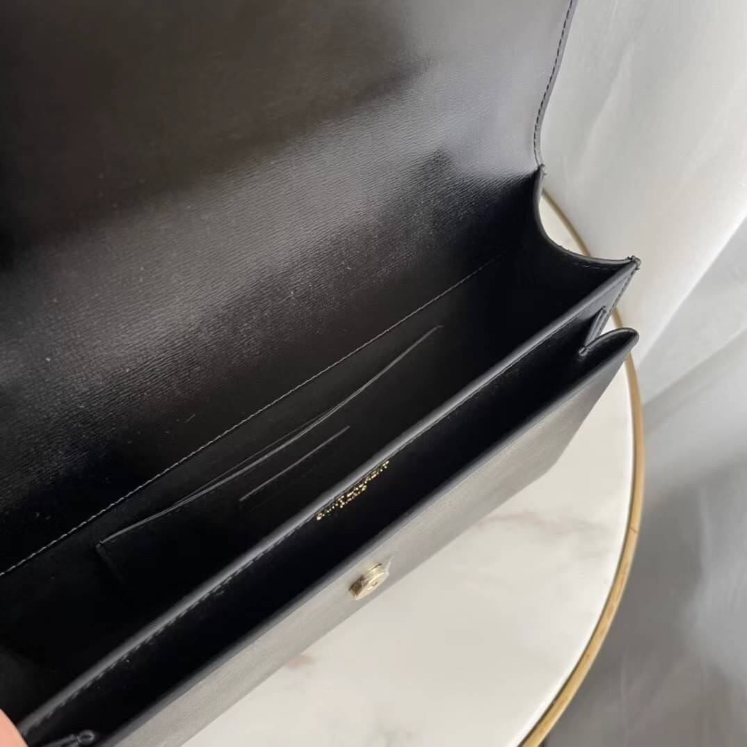 หนังแท้ YSL SAINT LAURENT SUNSET MEDIUM IN SMOOTH LEATHER SHOULDER BAG - BLACK