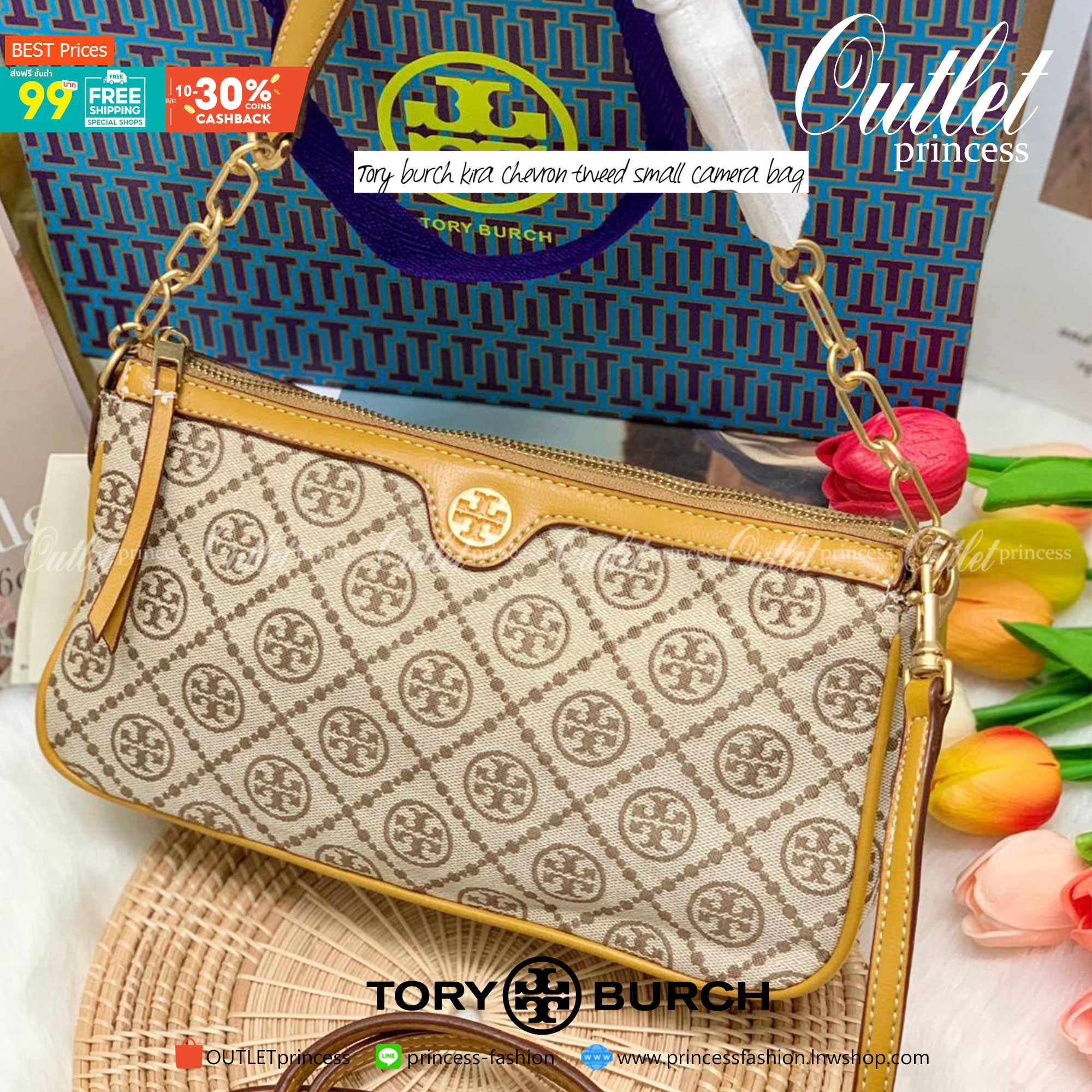 TORY BURCH T MONOGRAM JACQUARD SHOULDER BAG มาพร้อมค่ะ! กระเป๋าหิ้ว//สะพายไหล่//สะพายข้างได้ เปลี่ยนลุคดูไม่จำเจค่ะ วัสดุ jacquardทอบายแบรนด์+ตัดขอบหนังแท้ ได้ลุคลาสสิคบวกกับความทันสมัยได้อย่างลงตัวทีเดียวค่ะ เปิดปิดกระเป๋าด้วยซิป ภายในกว้างใส่ของสำคัญได้