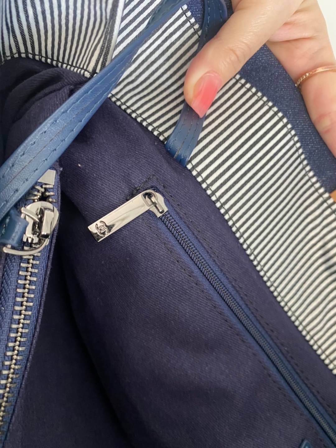 CHANEL Denim 2way Tote Bag / Chanel COCO Mark 2way Shoulder Tote Bag / Chanel shopping tote กระเป๋าทรงโท้ทช็อปปิ้ง จุของได้เยอะงานเกรดออริจินอล 1:1 สลับแท้