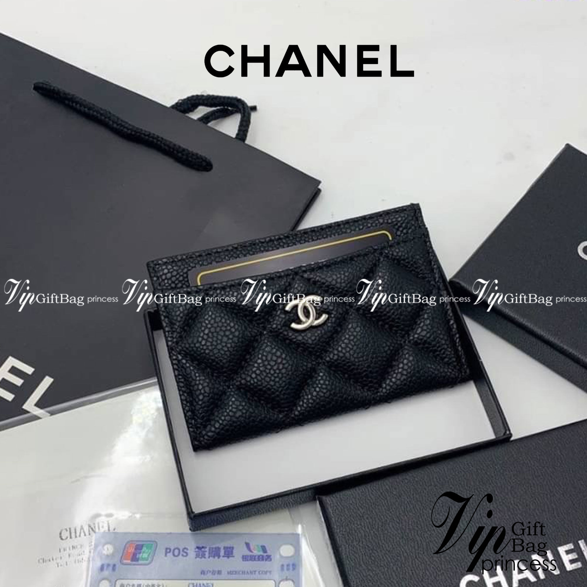 หนังแท้ CHANEL Card Holder กระเป๋าใส่บัตรแบรนด์หรู พร้อมส่งที่ไทย ภาพสินค้าถ่ายจากงานขายจริง ใช้งานต่างประเทศได้