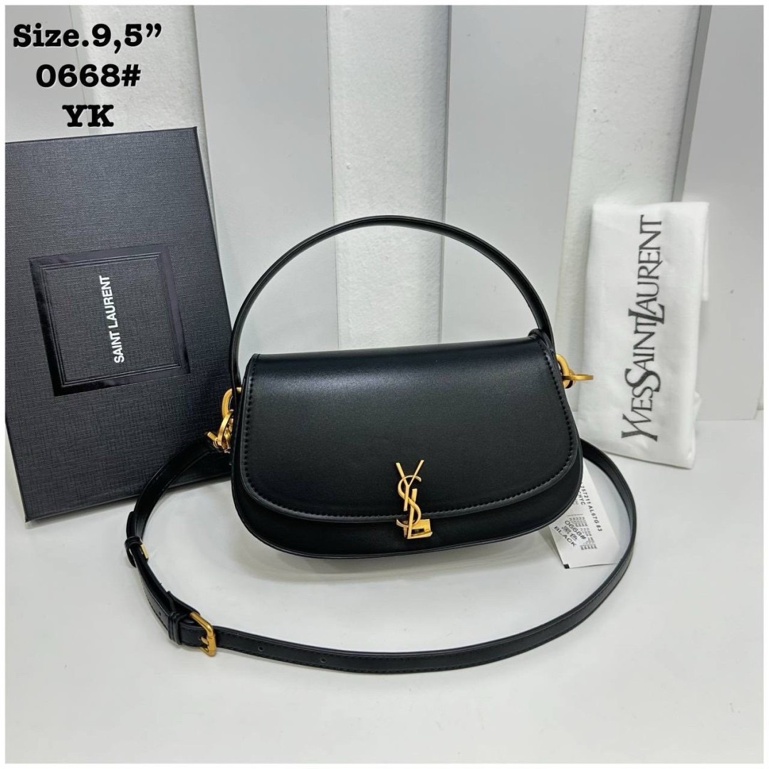 YSL VOLTAIRE in BOX กระเป๋าสะพายทรง Half-moon shoulder bag ดีไซส์หรูหราทันสมัย เรียบหรูดูแพง งานหนังสวยเต็มใบ สีดำอะไหล่ทองสวยคลาสสิก ราคาแสนดีที่สุด 🧡เกรดวีไอพี ไฮเอน ใช้งานต่างประเทศได้