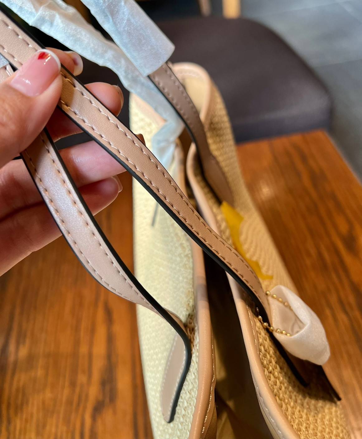 Coach Mini City Tote Bag In Straw And Smooth Leather 9" ((CS616)) กระเป๋าทรงโท้ทงานทอน้ำหนักเบา จุของได้เยอะ เกรดท็อปออริ เกรดดีสุด สลับแท้ 1:1 ใช้ต่างประเทศได้