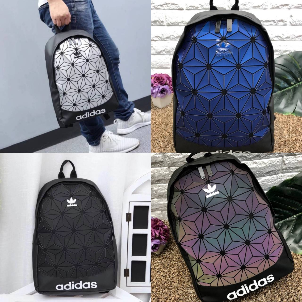 Adidas Originals 3D Backpack Restock! กระเป๋าเป้รุ่นหายากดีไซน์สุดฮิตสไตล์ ISSEY MIYAKE ใช้ได้ทั้งชายหญิง ขนาดกำลังดี น้ำหนักเบา ด้านหน้าประดับโลโก้แบรนด์ เปิดปิดด้วยซิปปั้มแบรนด์สะดวกใช้ หูจับถนัดมือ สายสะพายยาวเลื่อนปรับได้ Freesize ภายในมีโลโก้และช่องซ