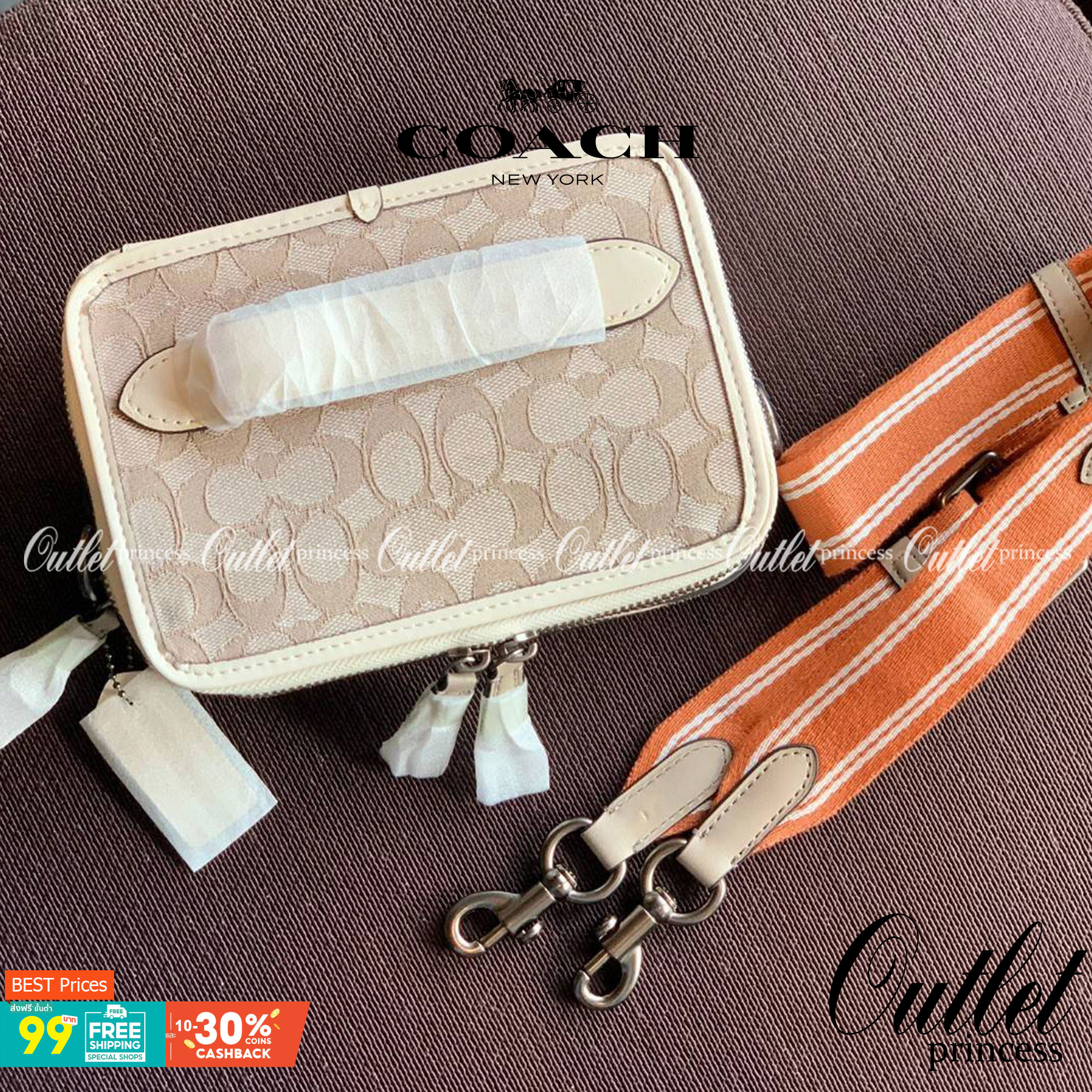 COACH CHARTER CROSS BODY IN SIANATURE JACQUARD((C3780)) 💋พร้อมส่ง สินค้าออกใหม่ ไม่มียังไงไหว!! ✔️กระเป๋าสะพายครอสบอดี้ร์ หรือสามารถสอดมือตรงหนังด้านหน้าถือแบบเก๋ๆได้ด้วยค่าา วัสดุJacquardทอบายแบรนด์อย่างดี ผสมหนังแท้ ได้ลงตัวสวยงาม น่าใช้