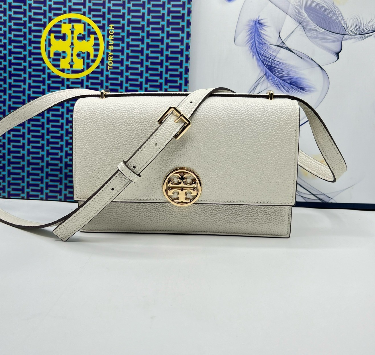 TORY BURCH MILLER LEATHER SHOULDER BAG กระเป๋าสะพายสวยหรู ผู้ดีทุกสี สายถอดได้ ถือเป็นคลัชได้ เกรดออริ สลับแท้ 1:1 ใช้งานต่างประเทศได้