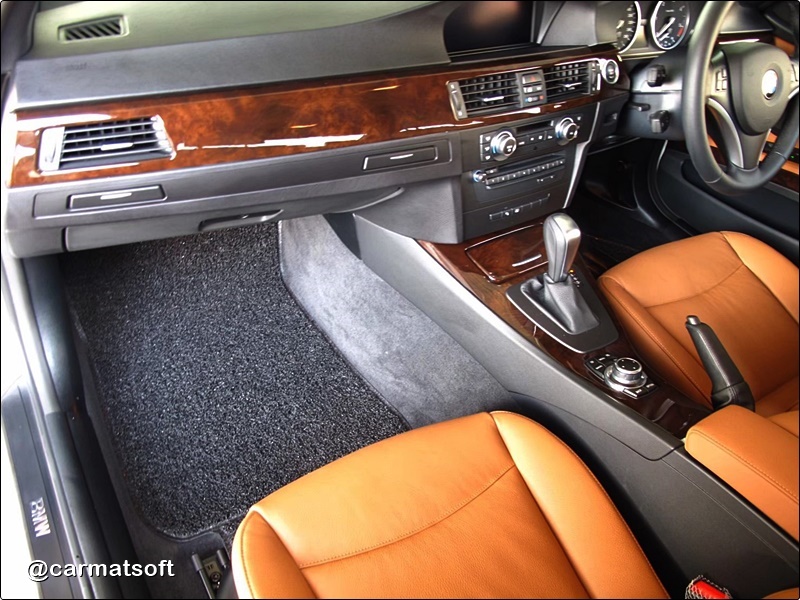 พรมดักฝุ่นไวนิลกุ๊นขอบ BMW SERIES 3 E90 (2005-13) พรมดักฝุ่นในรถ สีดำ เกรดA หนานุ่ม 5ชิ้น