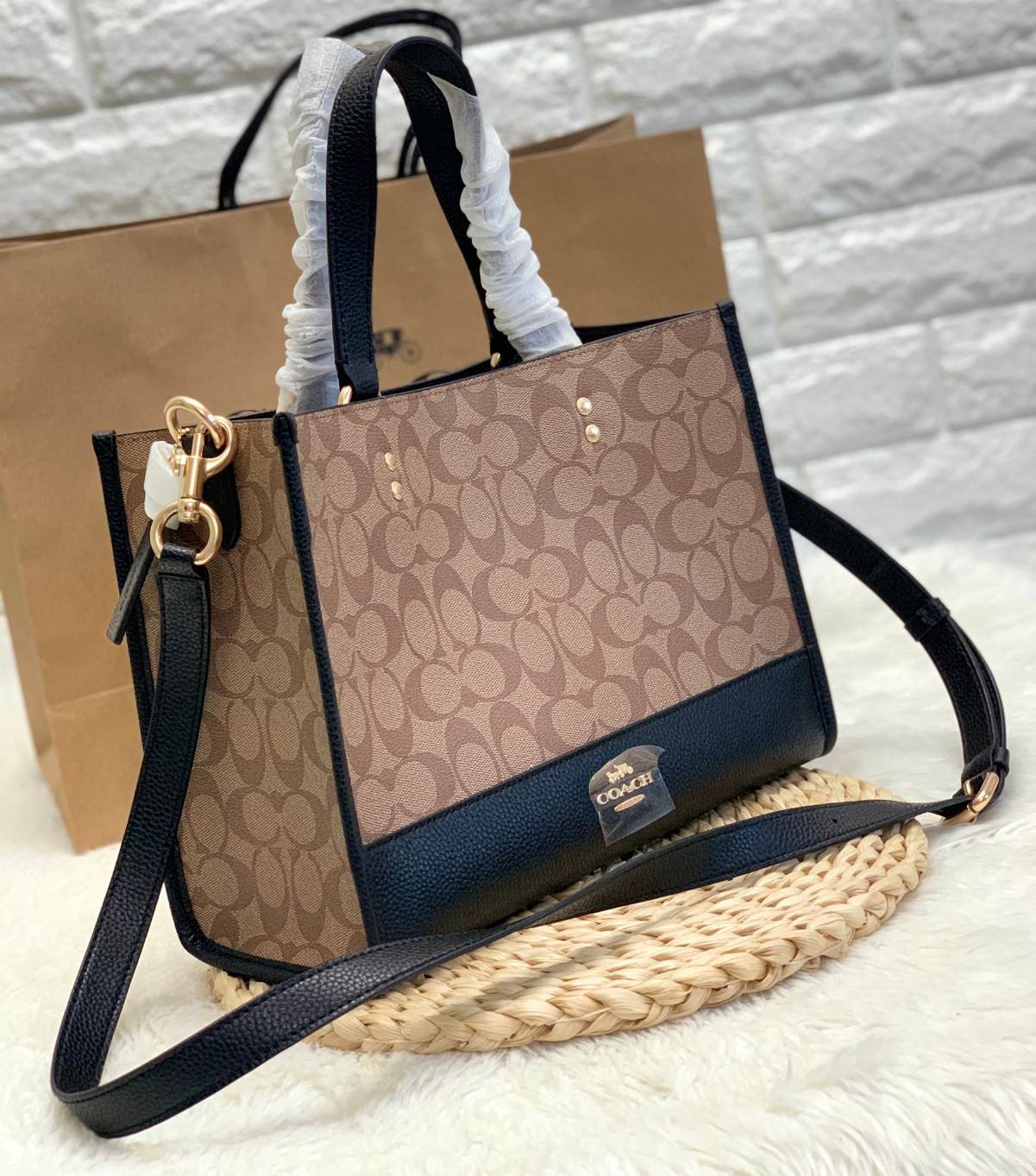 ของแท้ 100% COACH DEMPSEY CARRYALL IN SIGNATURE CANVAS ((1955))