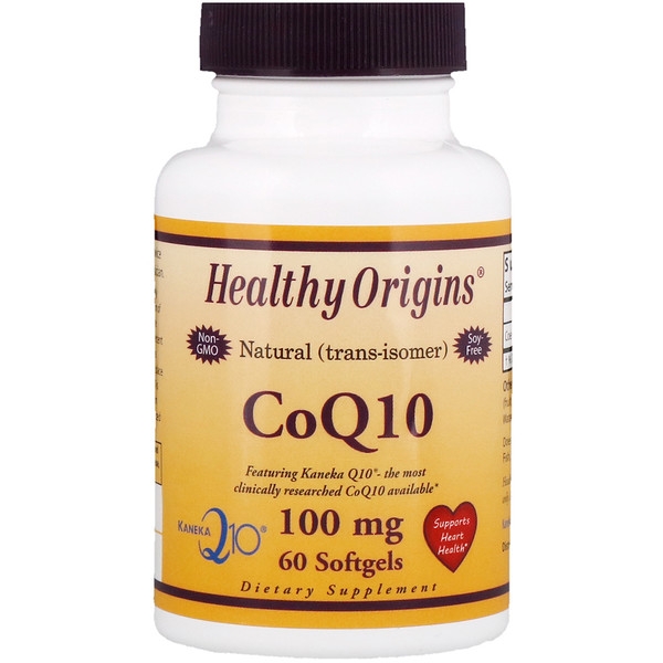 ส่งฟรีลงทะเบียนมีพร้อมส่งค่ะ Healthy Origins CoQ10 Kaneka Q10 Gels 100 mg 60 Softgels