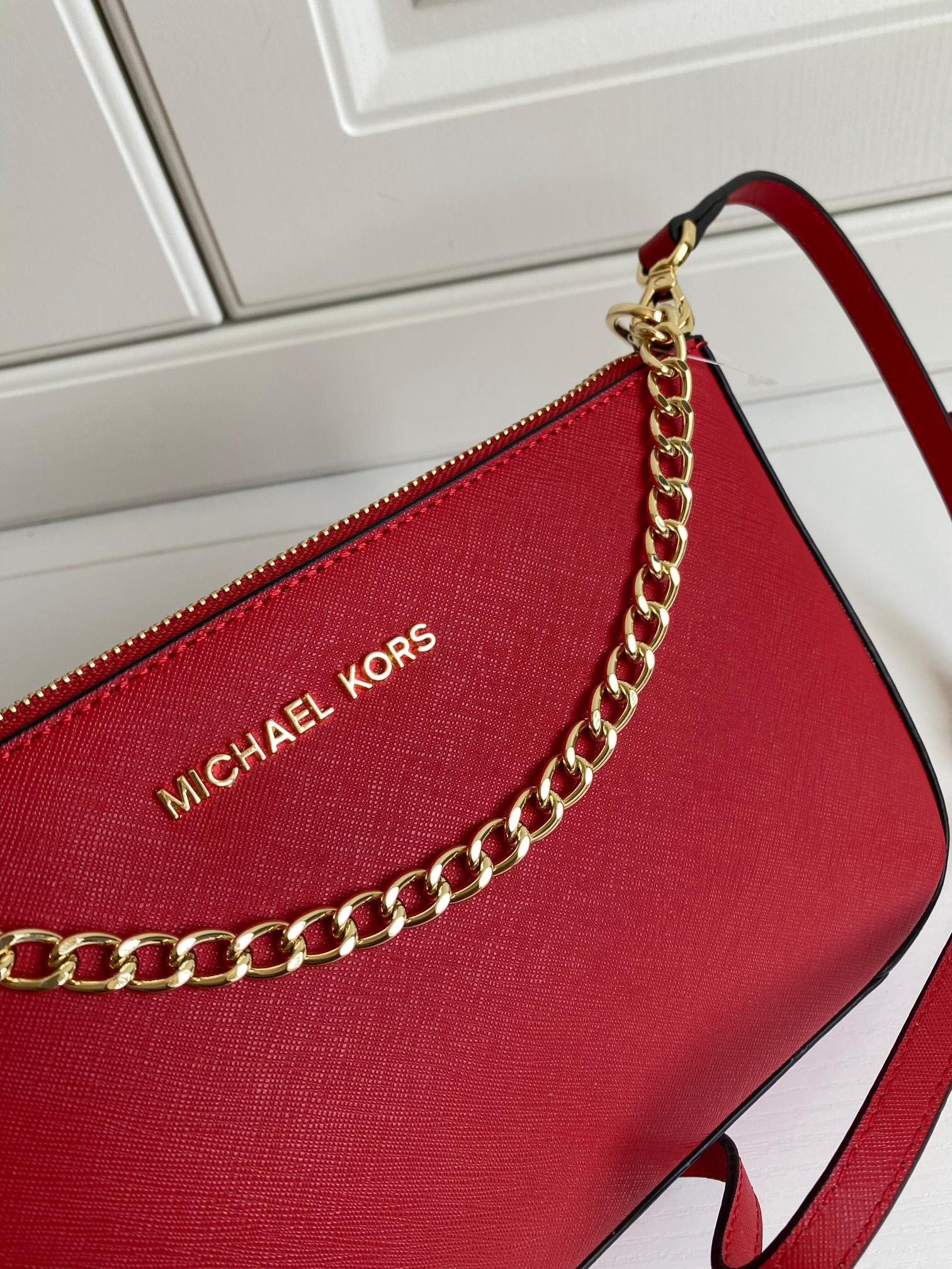 MICHEAL KORS SAFFIANO CROSSBODY BAG / MK Chain Pouchette Bag พร้อมส่ง 4 สี กระเป๋าสะพายข้าง ทรงสวย วัสดุหนัง SAFFIANO คุณภาพดี สวยอยู่ทรงแข็ง