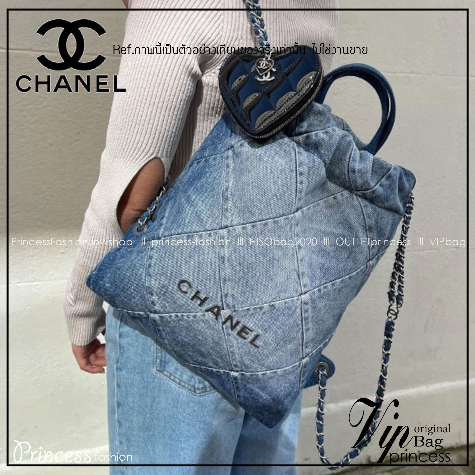CHANEL Denim 22 Backpack Blue / Chanel Backpack Denim พร้อมส่ง กระเป๋าเป้ยีนส์ เท่ๆ คูลๆ งานเดนิมฟอกดีเทลความสวยมากมาย ภายในโล่งกว้าง จุของได้สบายๆ
