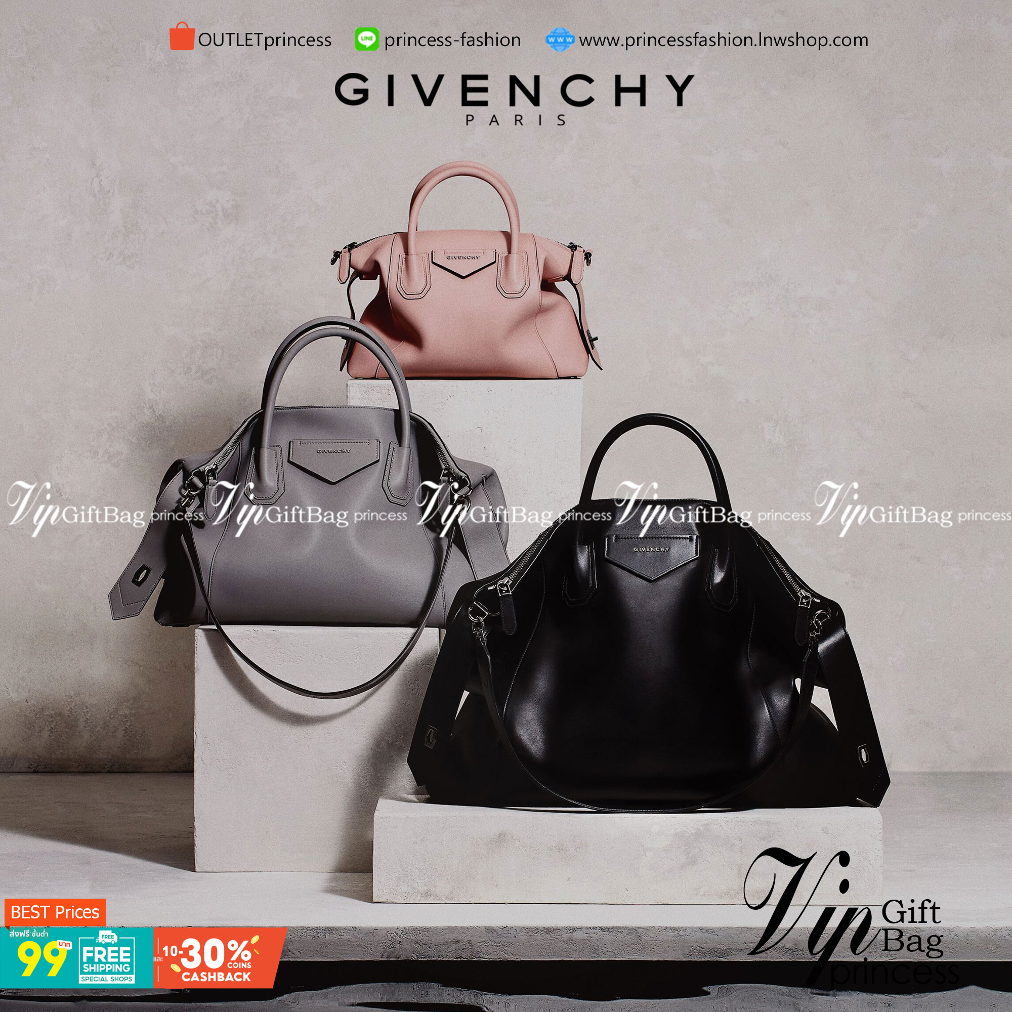 GIVENCHY Antigona Soft leather tote bag ฟรีผ้าผูก!! กระเป๋าสะพายข้าง ทรงสวยมากค่ะ มี 2 ขนาด รุ่นยอดนิยมดาราเซเลปใช้กันเพียบ งานจริงสวยหรูดูแพงมากนะค้าา ราคานี้คุ้มที่สุด มีมารอบนี้ 6 สี 2 ขนาด เลือกให้ปังไปเลยค่าาา