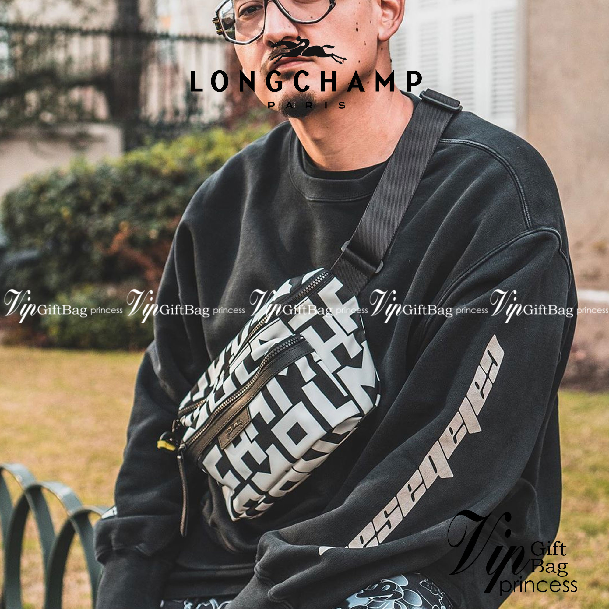 LONGCHAMP LE PLIAGE LGP BELT BAG M เท่ห์อย่างมีสไตล์กระเป๋าทรงคาดอกและคาดเอวดีไซน์แนวสปอร์ต เพิ่มความโดดเด่นทันสมัยด้วยลายซิกเนเจอร์ มีช่องซิปที่ใช้งานง่ายช่วยให้คุณหยิบใช้สิ่งของจำเป็นได้อย่างสะดวกและง่ายดาย และผสานสายรัดแบบปรับได้เข้ากับหัวเข็มขัดตัวล็อ