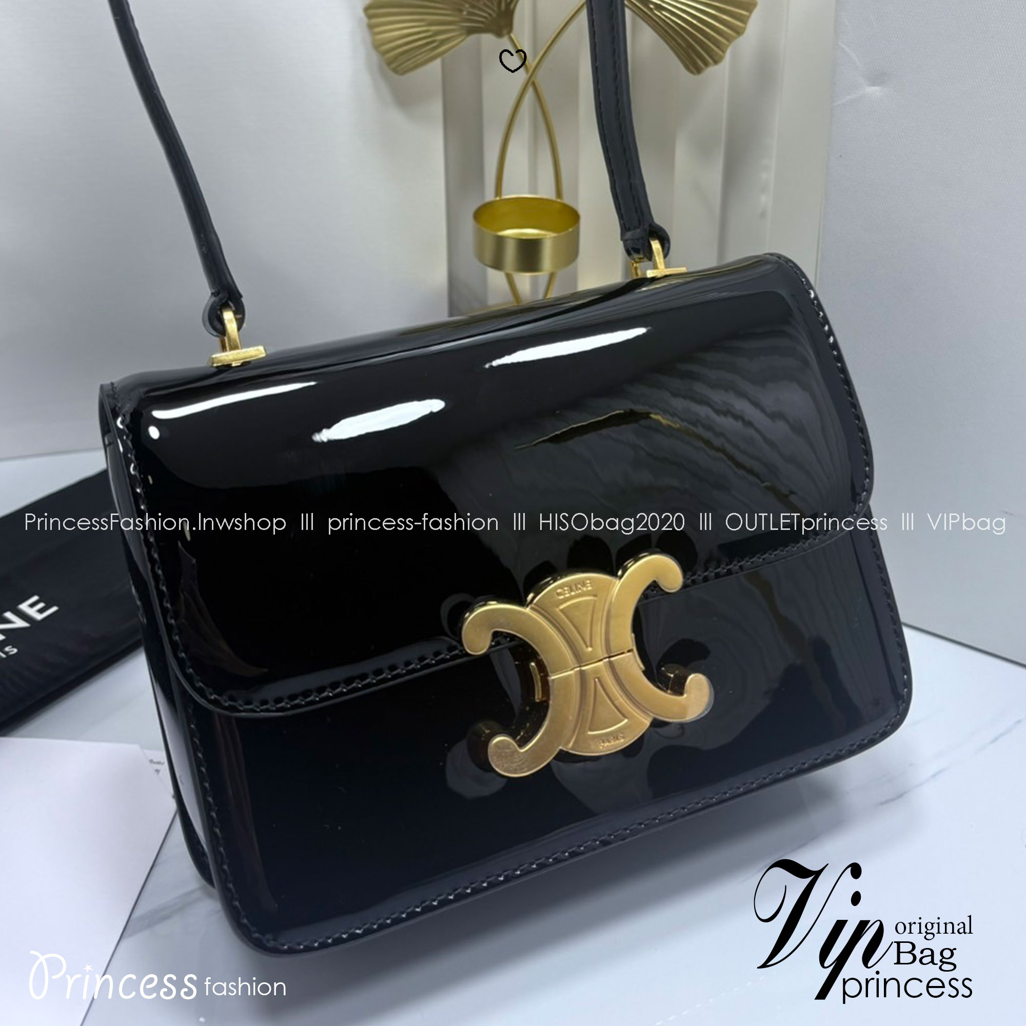 สลับแท้ CELINE TEEN GARANCE bag in PATENT CALFSKIN กระเป๋าสะพายไหล่หนังแท้ รุ่นใหม่ล่าสุดหนังเงาสวยงามหรูหรา 🤍 เกรดออริจินอล สลับแท้ 1:1 ภาพถ่ายจากงานขายจริง ใช้งานต่างประเทศได้