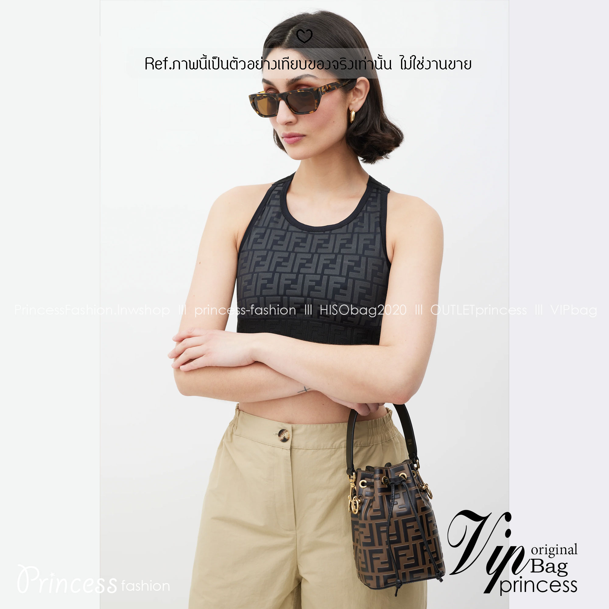 FENDI Mini MonTresor Bucket Bag กระเป๋าสะพายทรงขนมจีบรุ่นยอดนิยม ไซส์มินิน่ารักน่าใช้มาก ดีไซน์สวยอยู่ทรง