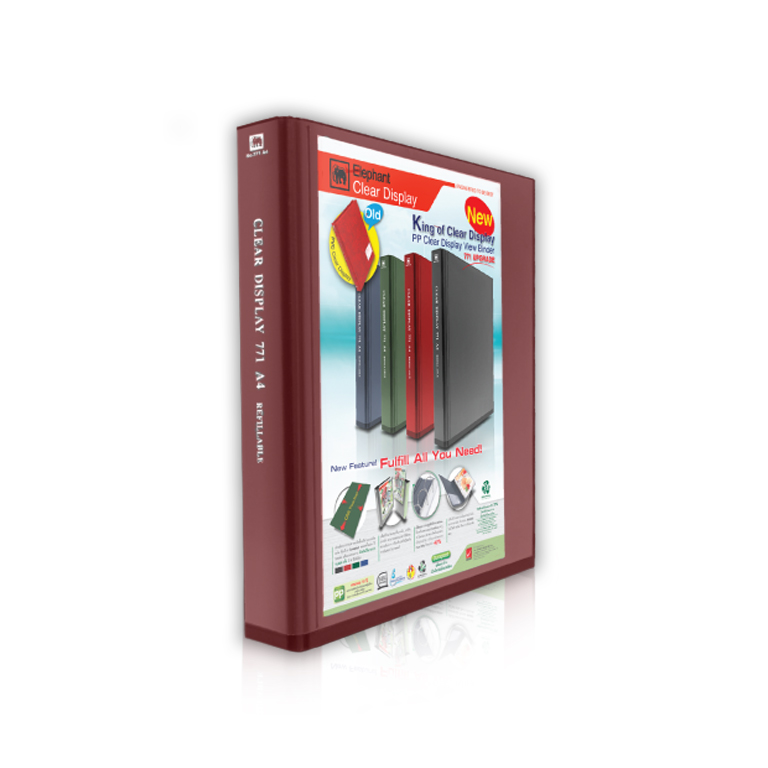 แฟ้มโชว์เอกสาร 4ห่วง พร้อมใส้แฟ้ม #771UPGRADE ตราช้าง