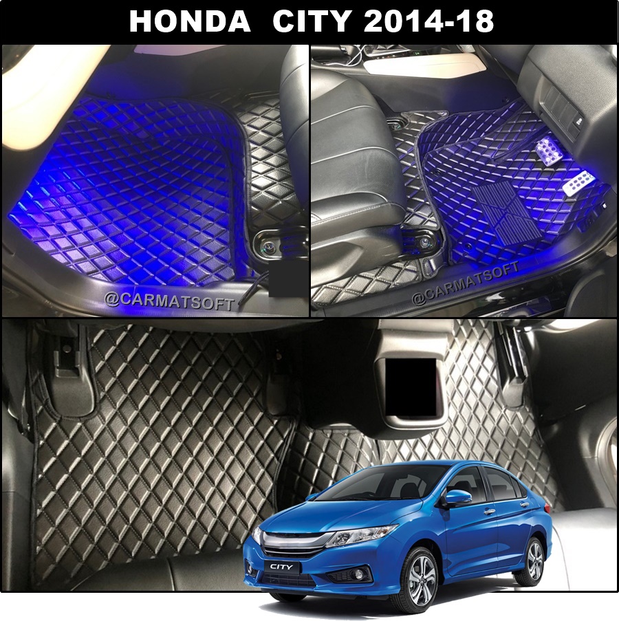 พรมปูพื้นรถยนต์ HONDA CITY (2014-18) ลายDIAMOND ยางปูพื้นรถยนต์EVA เต็มคัน