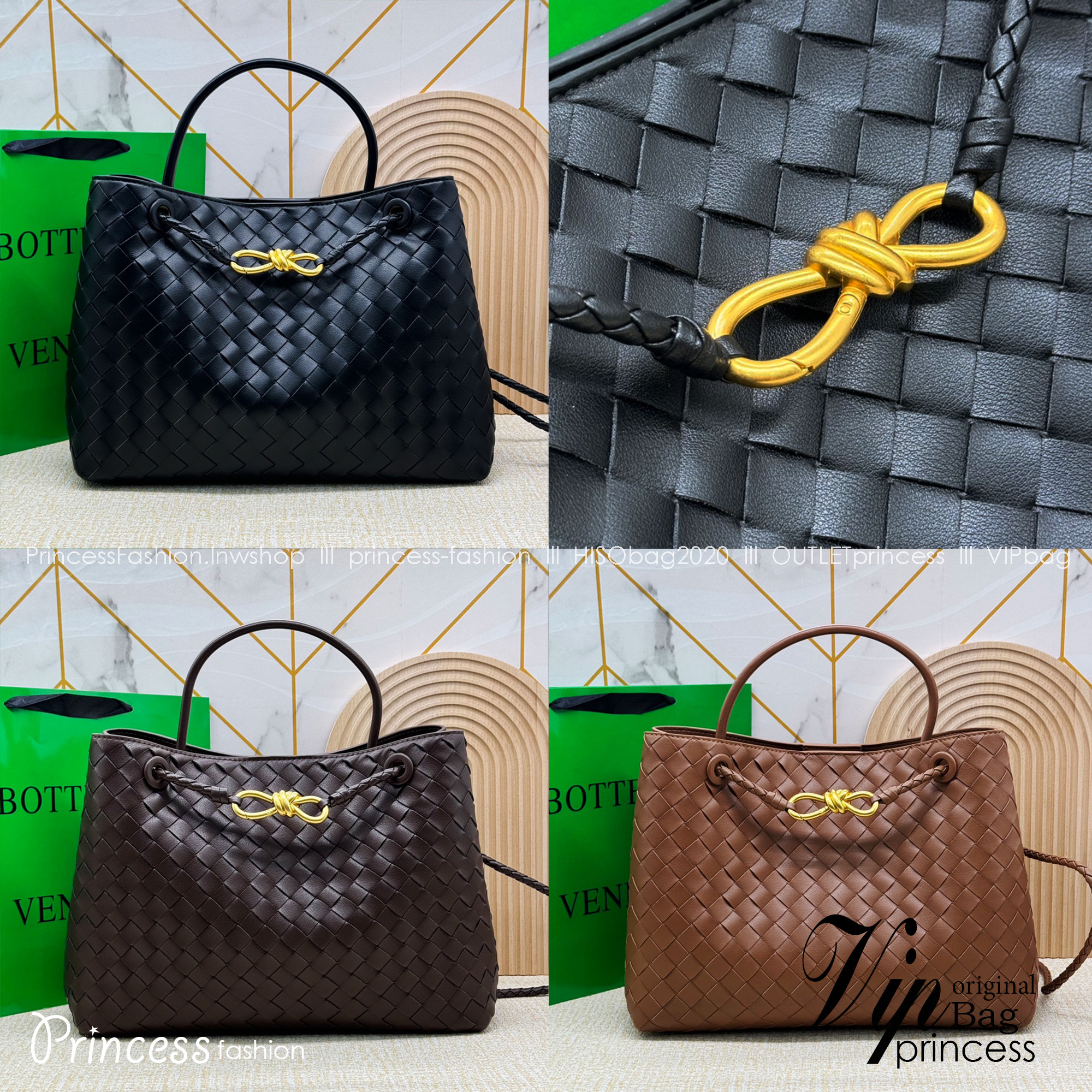 BOTTEGA Medium Andiamo embellished intrecciato leather tote 32cm กระเป๋าสะพายดีไซส์สานเป็นเอกลักษณ์ หนัง nappa นิ่มสวยงาม