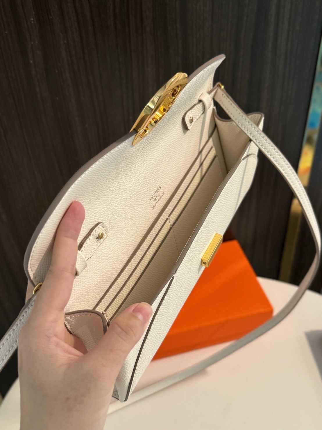 HERMES Chaine d'Ancre To Go wallet กระเป๋าถือสะพายแบรนด์หรู ดีไซส์กระเป๋าสตางค์ใบยาว Long wallet in Epsom Saddle-stitch เกรดออริ สลับแท้ 1:1 ใช้งานต่างประเทศได้