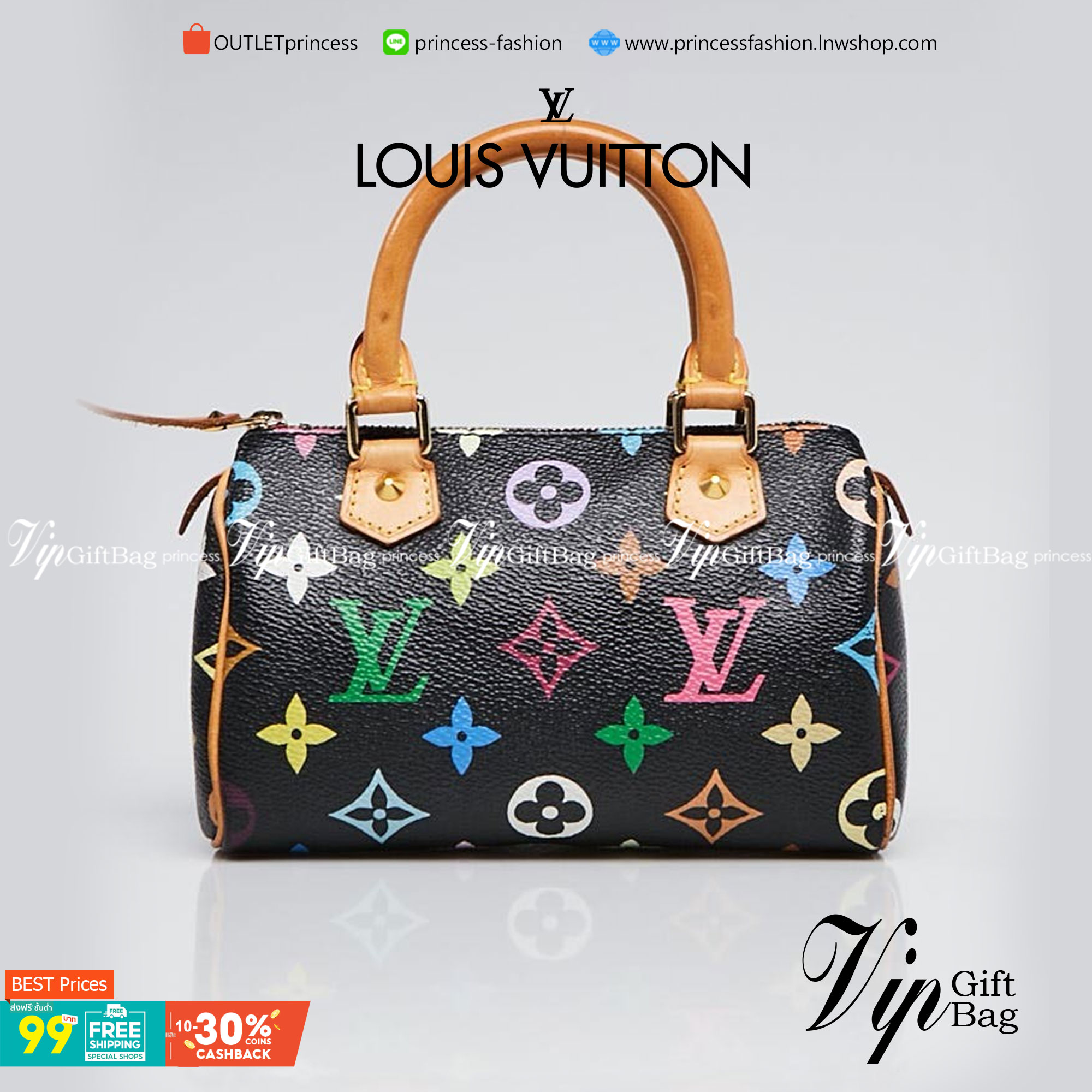 VIP 】LOUIS VUITTON Monogram Multicolor Mini Speedy พร้อมส่งความน่ารักค่ะ! กระเป๋าทรงหมอนไซด์มินิ หนังแกะแท้นิ่มสวยงามค่ะ เปิดปิดกระเป๋าแบบซิป ภายในสามารถใส่มือถือได้ กระเป๋าเงินใบกลางได้ พาสปอร์ตได้ค่ะ