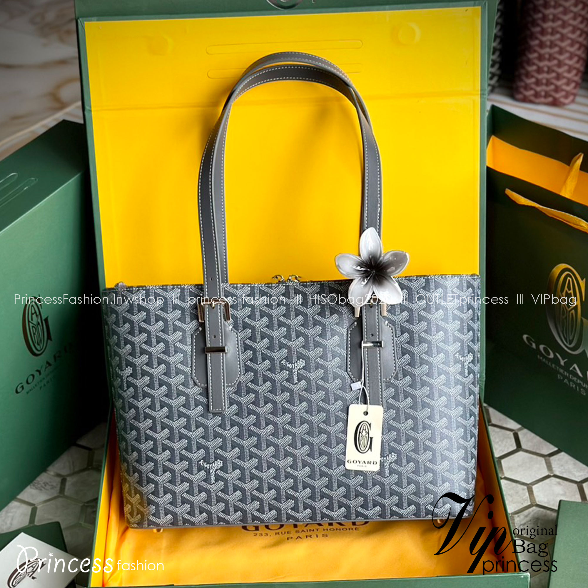 GOYARD Goyardine Sac Marie Galante MM / GOYARD Tote Bag กระเป๋าทรงโท้ทจุของได้เยอะ งานสวยเนี๊ยบ เกรดออริ สลับแท้ 1:1 ใช้ต่างประเทศได้