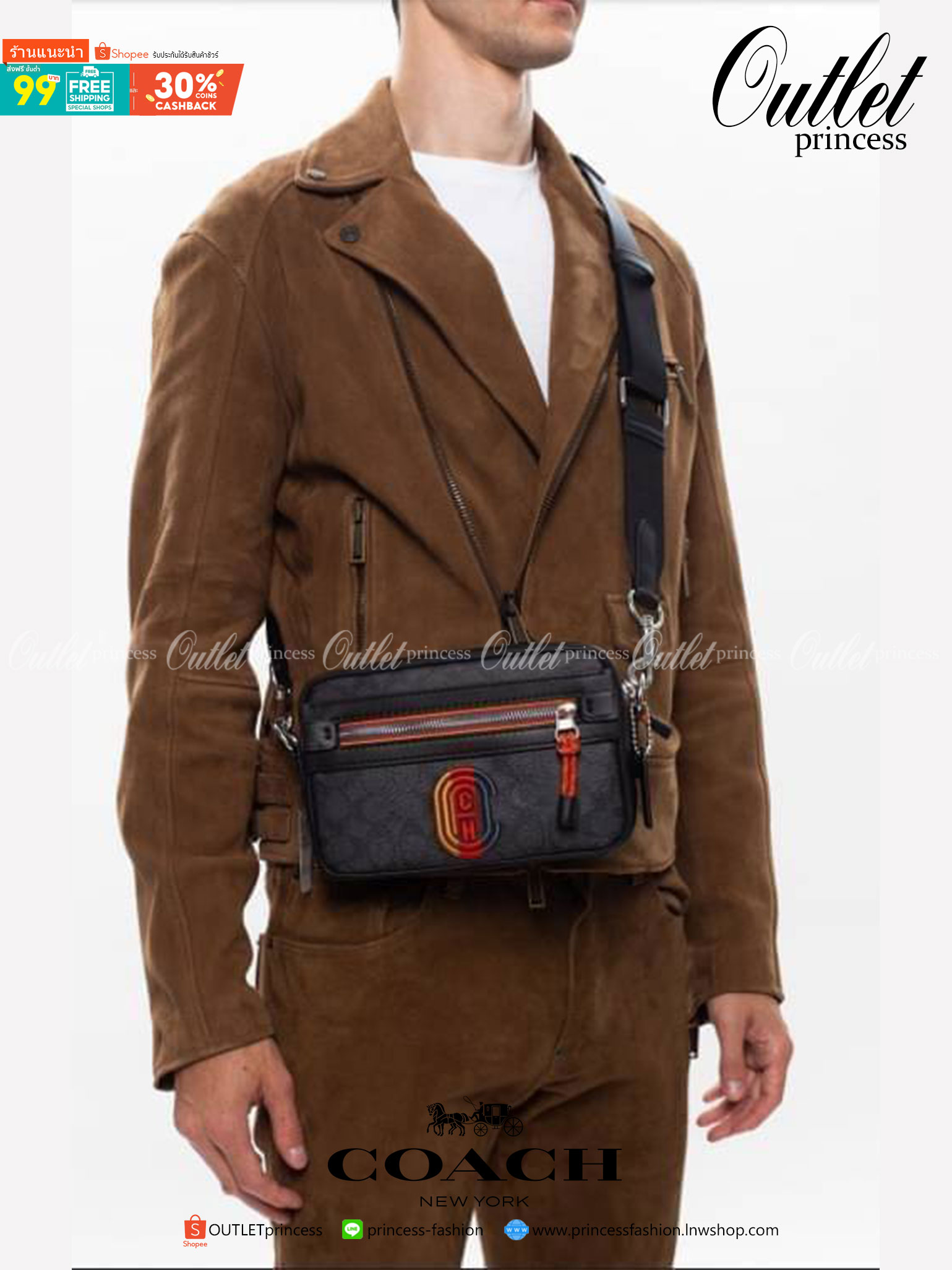 COACH ACADEMY CROSSBODY IN SIGNATURE WITH VARSITY ZIPPER ((768)) พร้อมส่งที่ไทยอีกครั้ง! ได้ไปหลงรักแน่นอนค่ะ