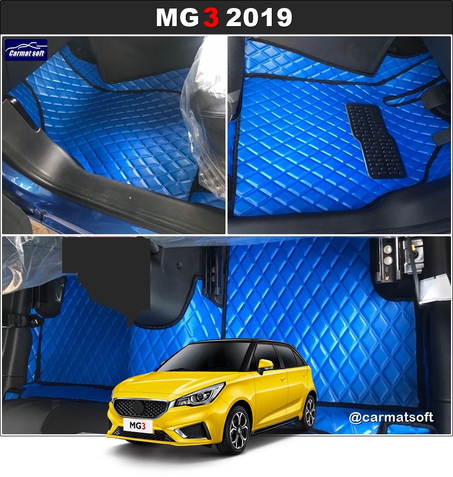 พรมปูพื้นรถยนต์ MG 3 2019 ยางปูพื้นรถEVA ลายDIAMOND เต็มคัน