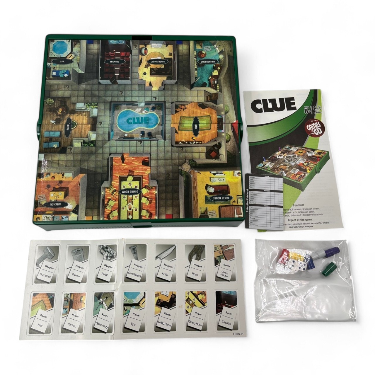 บอร์ดเกมฆาตรกรรมปริศนาCLUEDO แบบพกพาขนาดเล็ก