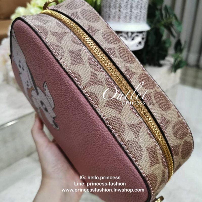 DISNEY X COACH Crossbody Bag 2019 New collection & Limited collection กระเป๋าสะพายขนาดกำลังน่ารัก วางอยู่ทรง วัสดุหนัง ลายตัวการ์ตูน Disney 3 charactors เปิดปิดด้วยซิป ภายในโล่ง ใส่ wallet ยาว มือถือได้ทุกรุ่นมีช่องเล็ก และช่องซิป พร้อมสายสะพายยาว ถอด ปรั