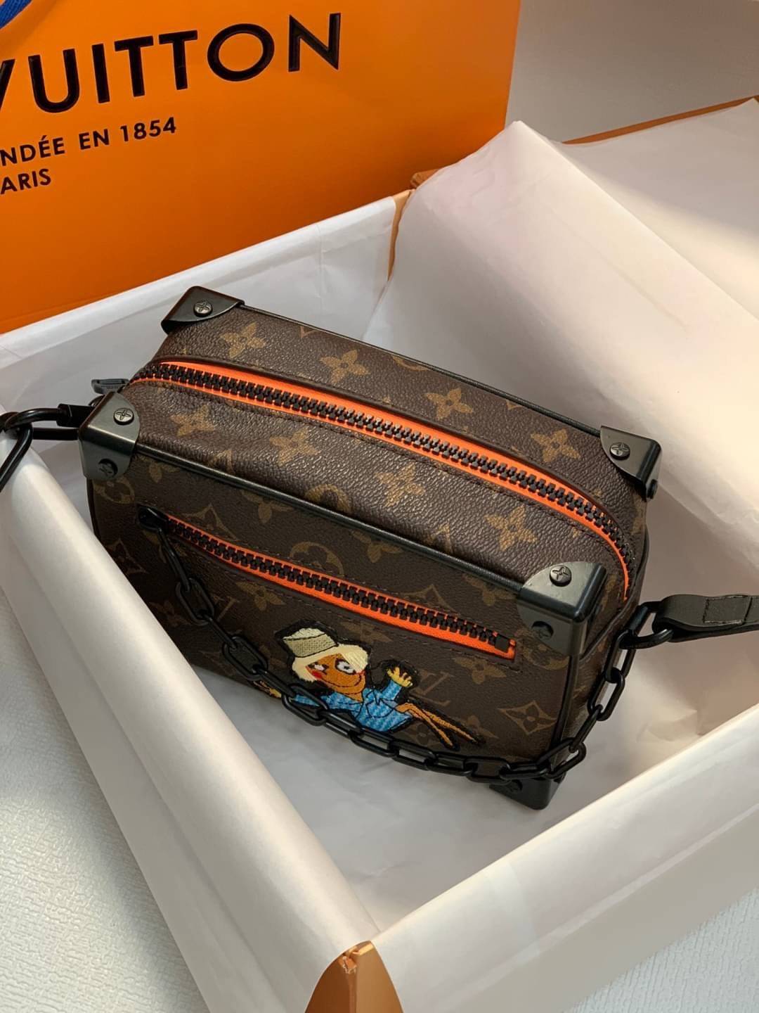 พรีเมี่ยมกิ๊ฟแท้ 100% 】หนังแท้ LOUIS VUITTON MINI SOFT TRUNK MONOGRAM