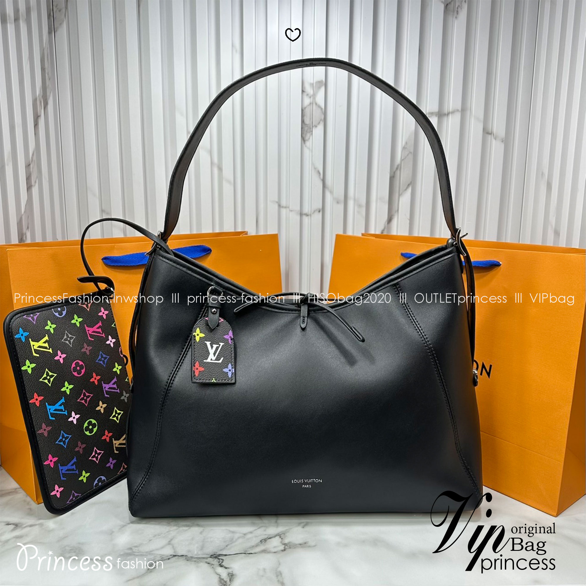 ORI | LV x TM CarryAll Vibe Bag Murakami ใหม่ล่าสุด กระเป๋าสะพายทรงสวย ดีไซน์เรียบง่ายคลาสสิค หรู ดูผู้ดี มาพร้อมใบลูกแต่งแต้มดีเทลเปี่ยมชีวิตชีวา