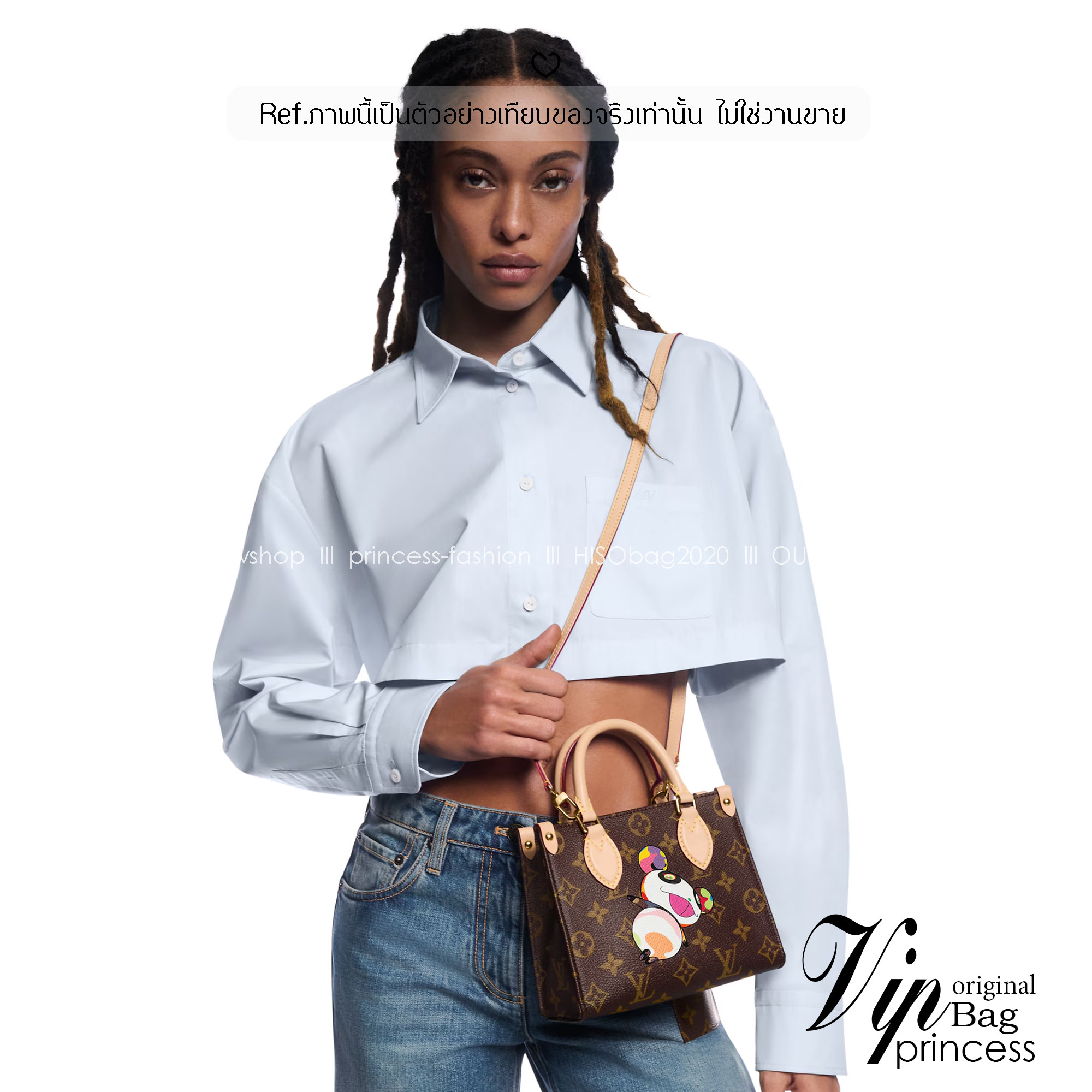 ORI | LV x TM OnTheGo BB Tote Bag กระเป๋าทรงโท้ทไซส์เล็กหนังแท้แคนวาสแท้ คอลใหม่พิมพ์ลาย Murakami สีสันสดใส