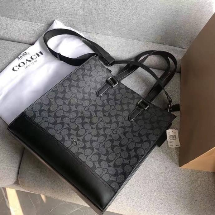 COACH GRAHAM STRUCTURED TOTE IN SIGNATURE CANVAS WITH VARSITY STRIPE C3232